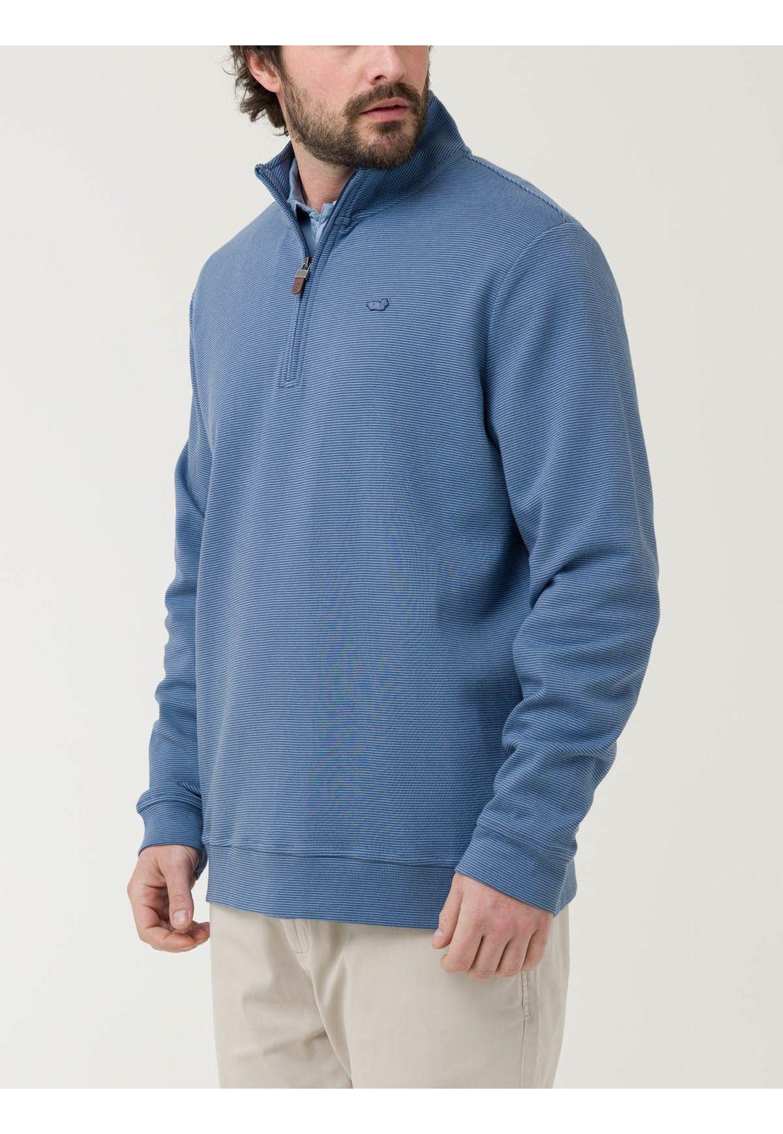 Polerón Algodón Pima Hombre Rimistripe Azul-4