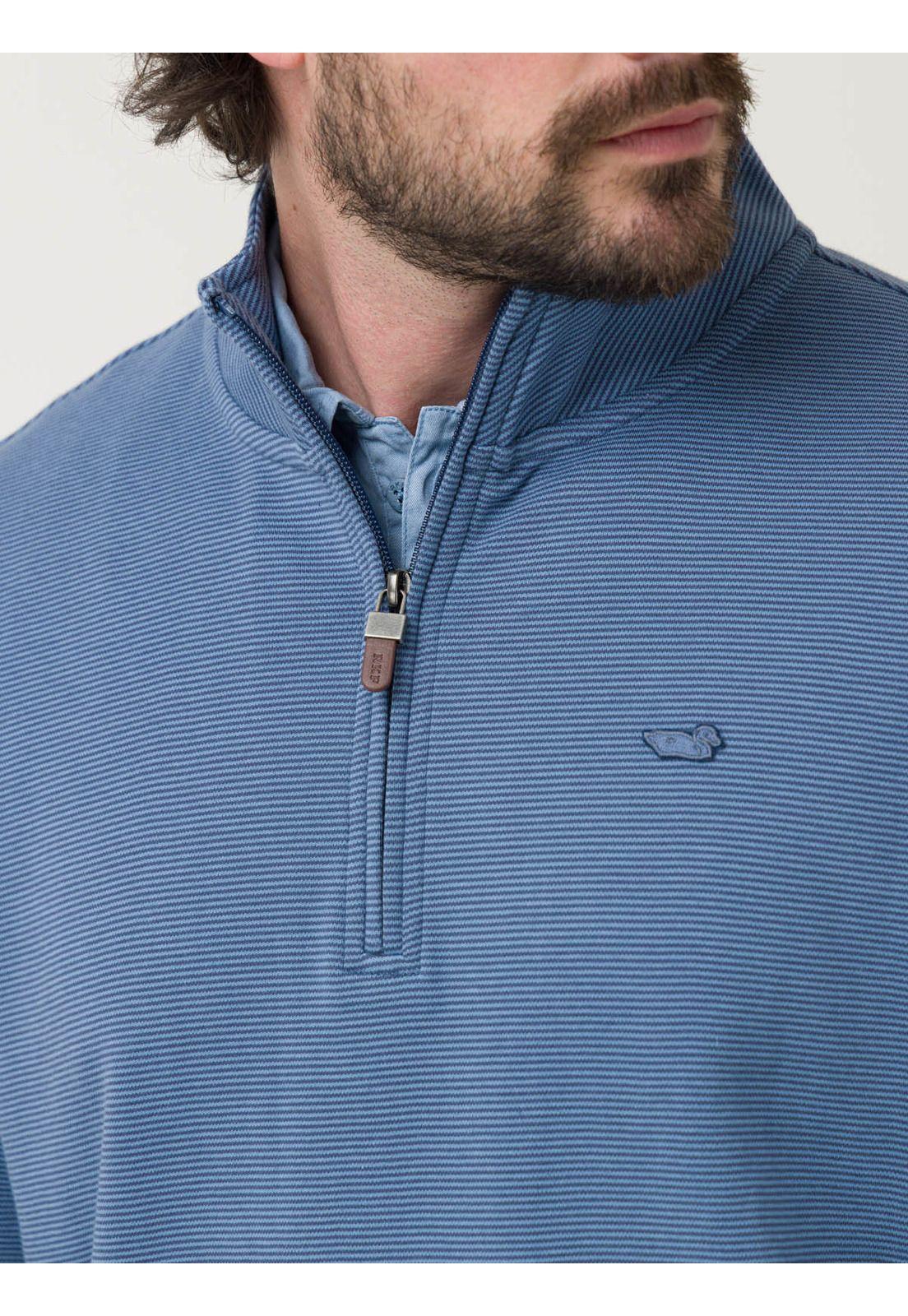 Polerón Algodón Pima Hombre Rimistripe Azul-6