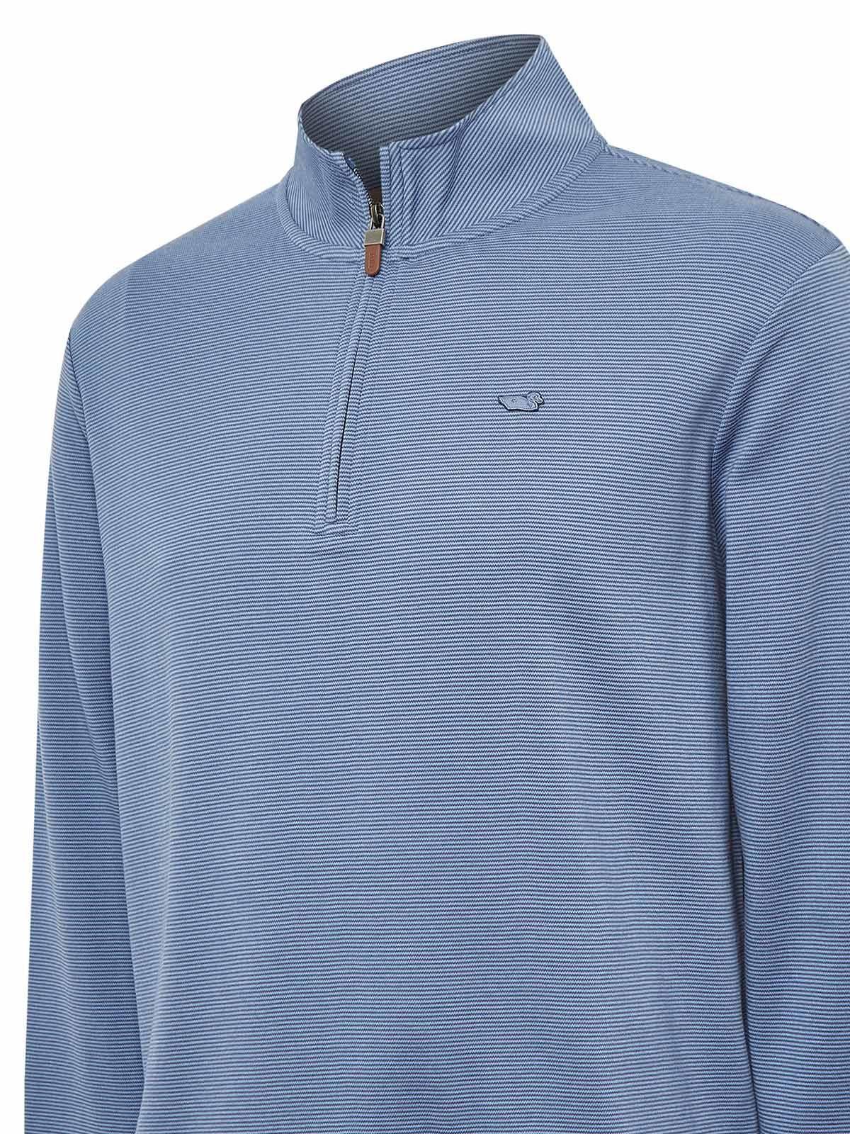 Polerón Algodón Pima Hombre Rimistripe Azul-3