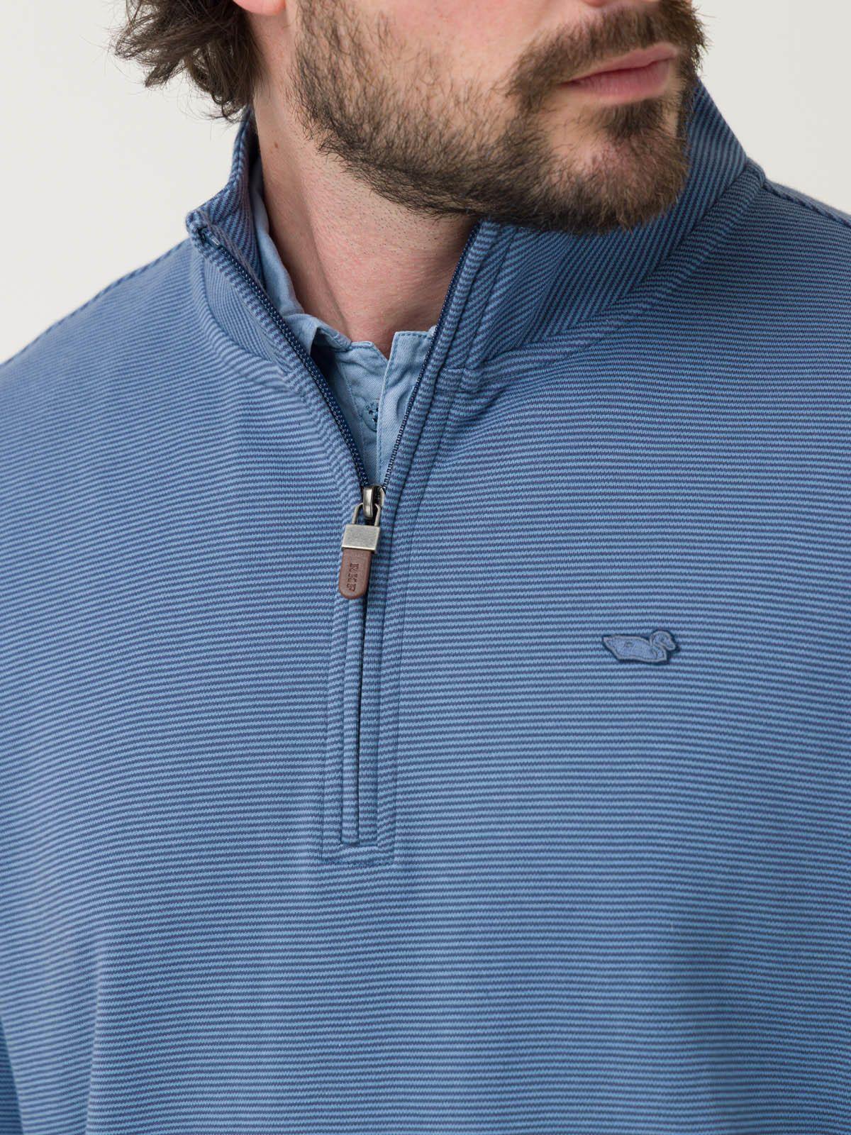 Polerón Algodón Pima Hombre Rimistripe Azul-6