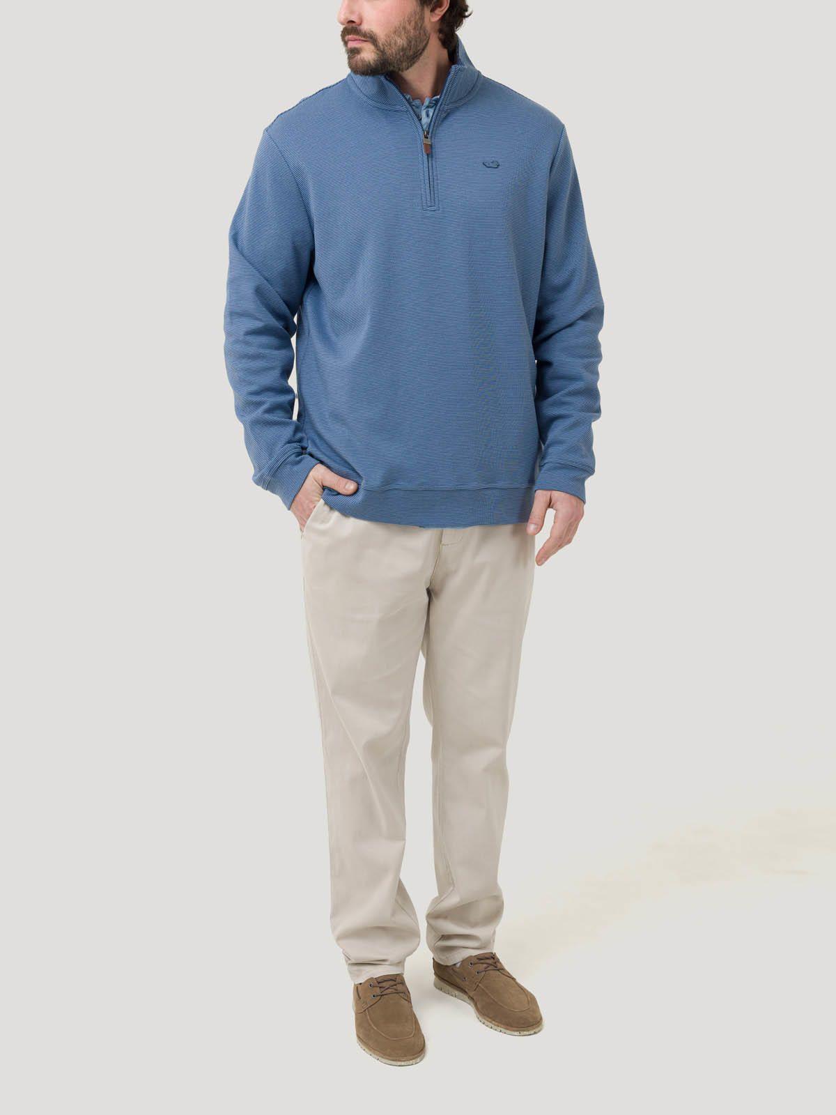 Polerón Algodón Pima Hombre Rimistripe Azul-7