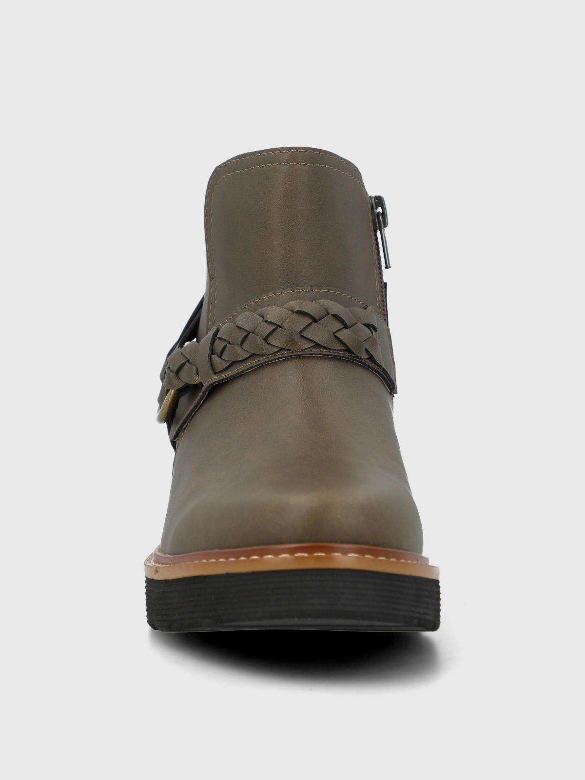 Botin Cuero Mujer Clide Verde-3