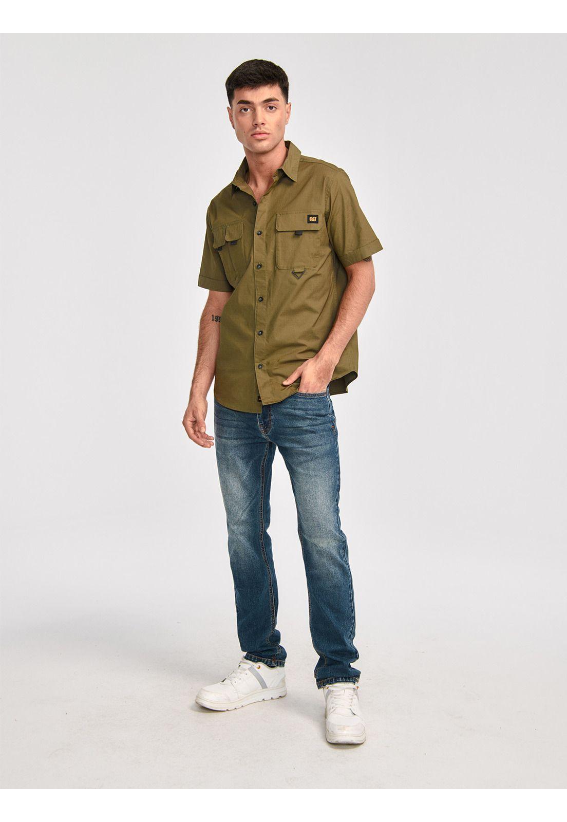 Camisa Manga Corta Hombre Utility S/S Shirt Verde-1