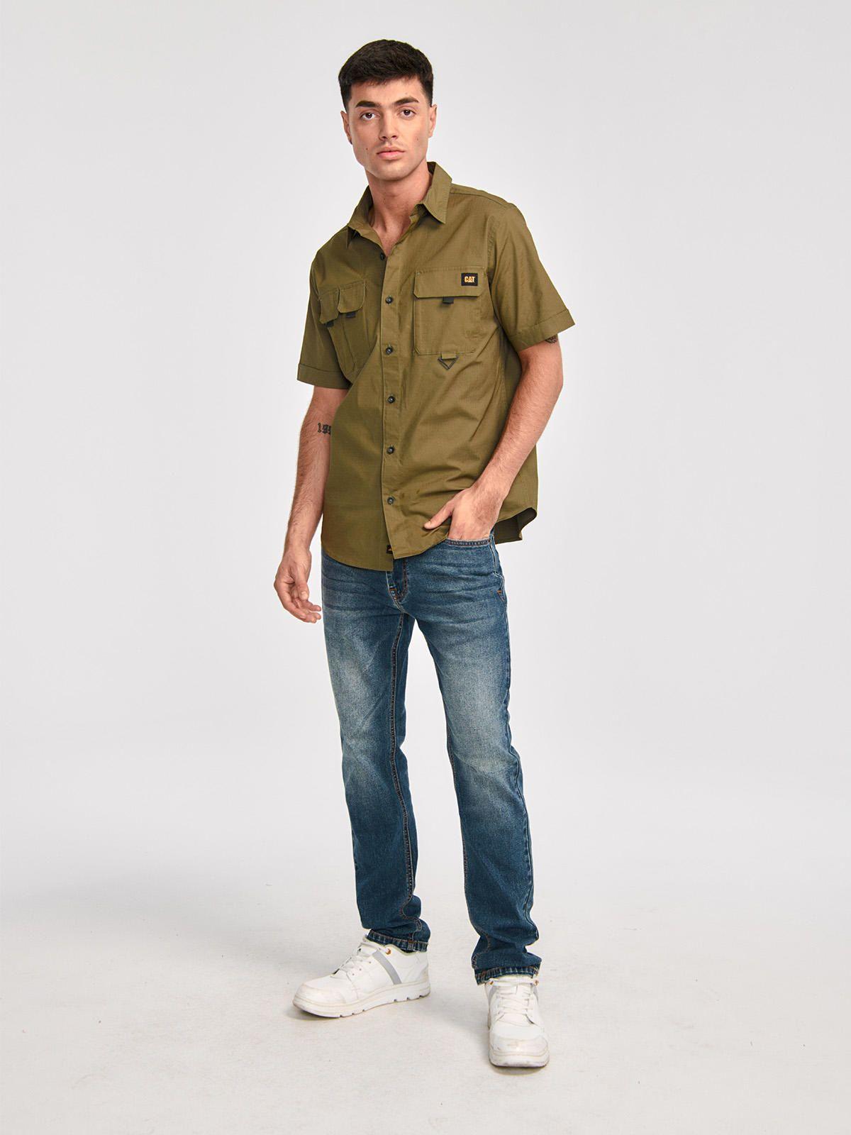 Camisa Manga Corta Hombre Utility S/S Shirt Verde-1