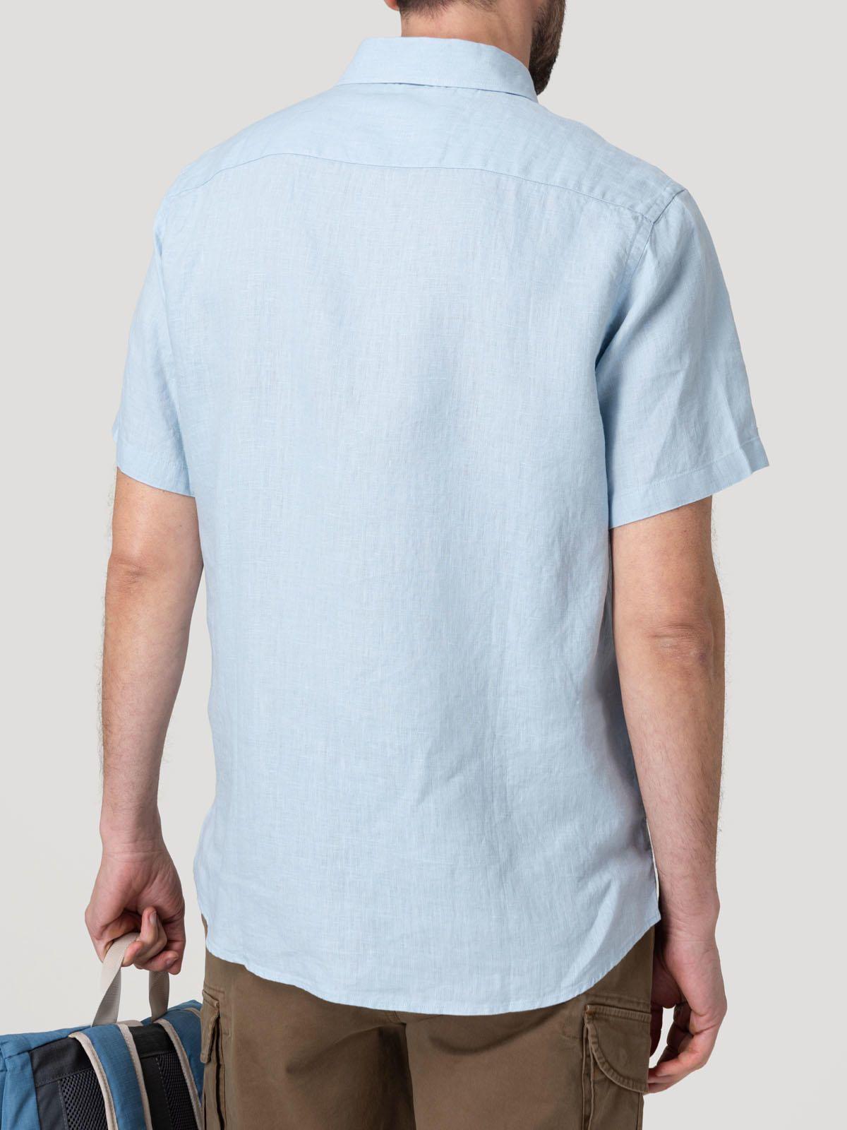 Camisa Lino Orgánico Hombre Linenshort Celeste-6