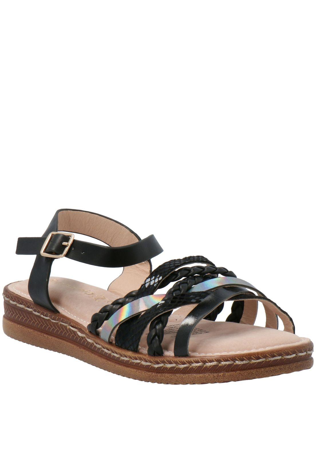 Sandalia Mujer Zanzara Negro-0