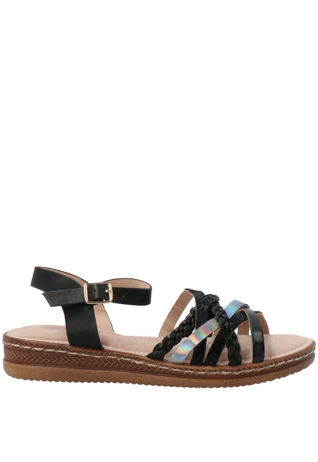 Sandalia Mujer Zanzara Negro-1