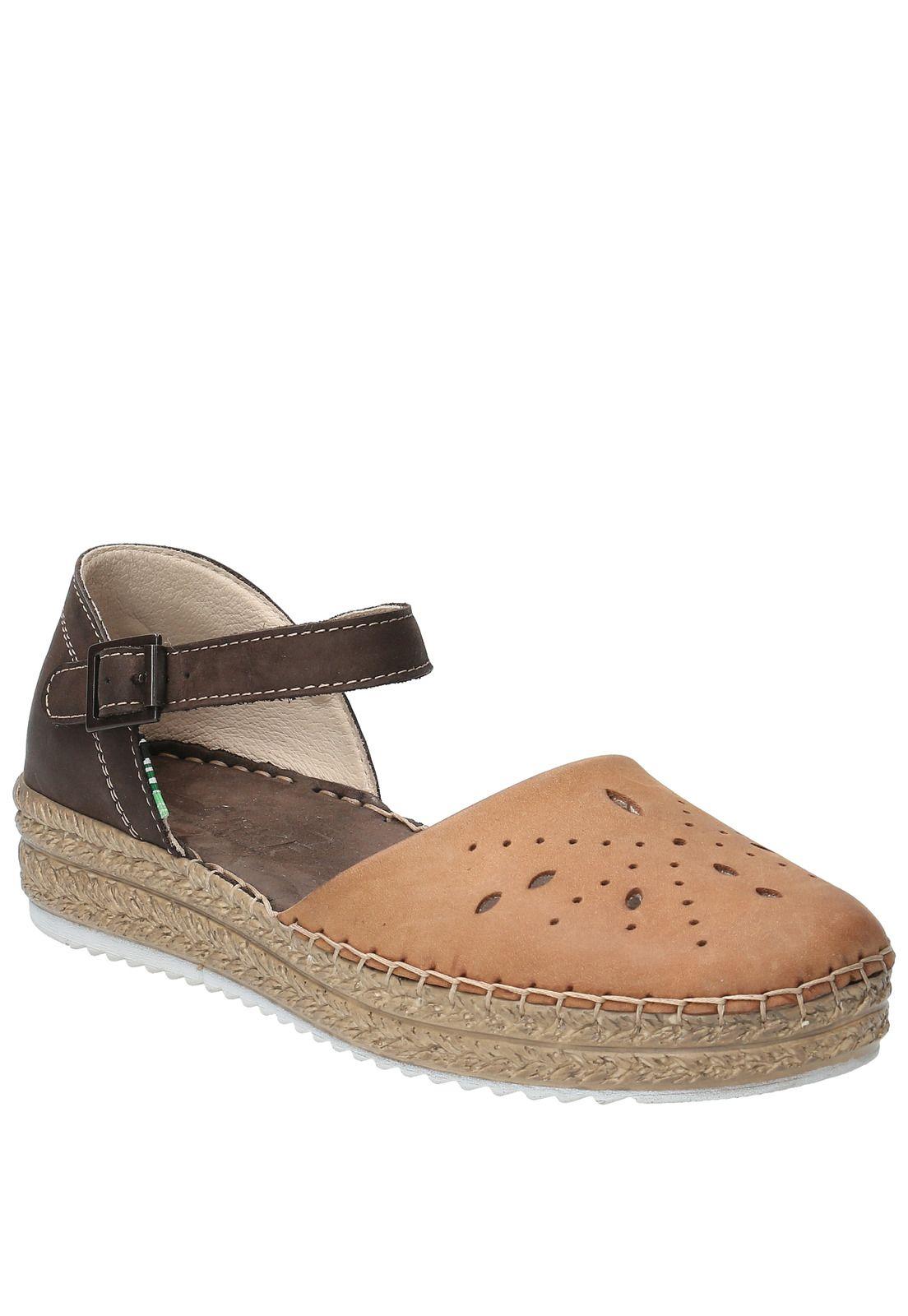 Alpargata Cuero Mujer Angostura Café Claro-1