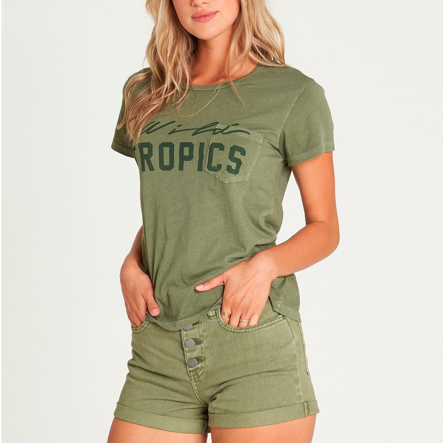 Polera M/C Mujer Wild Tropics Verde-0