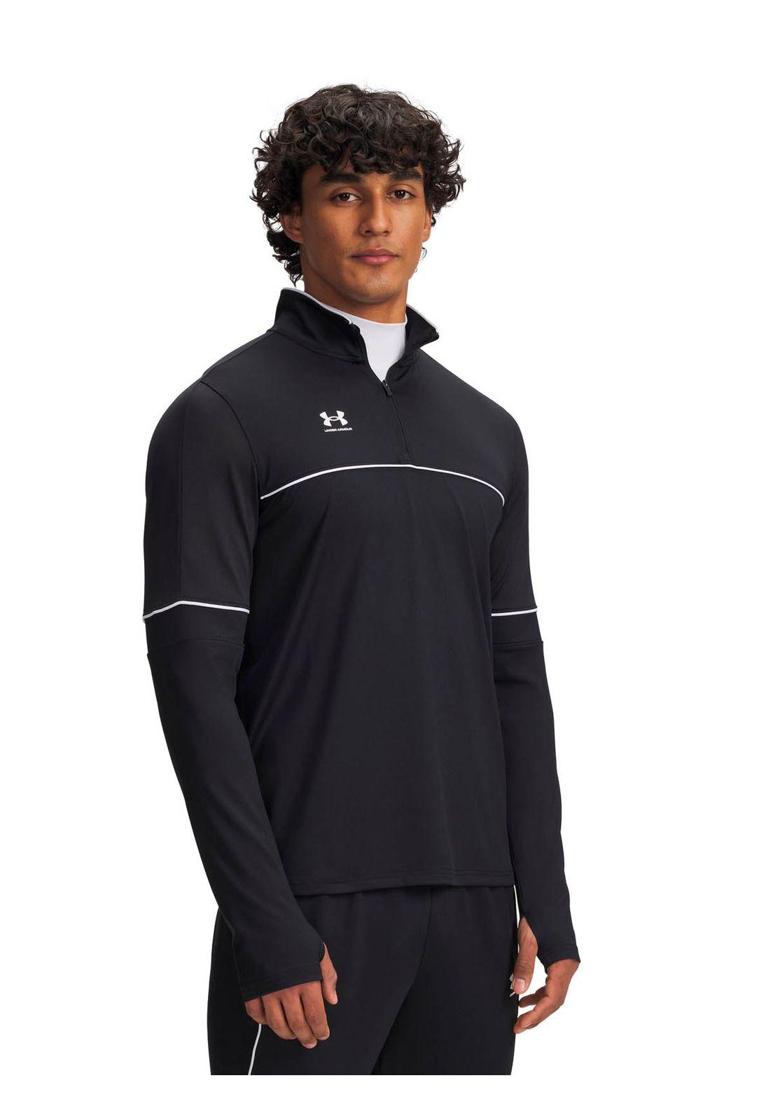 Poleron Football  Hombre 1/2 zip Challenger negro -0