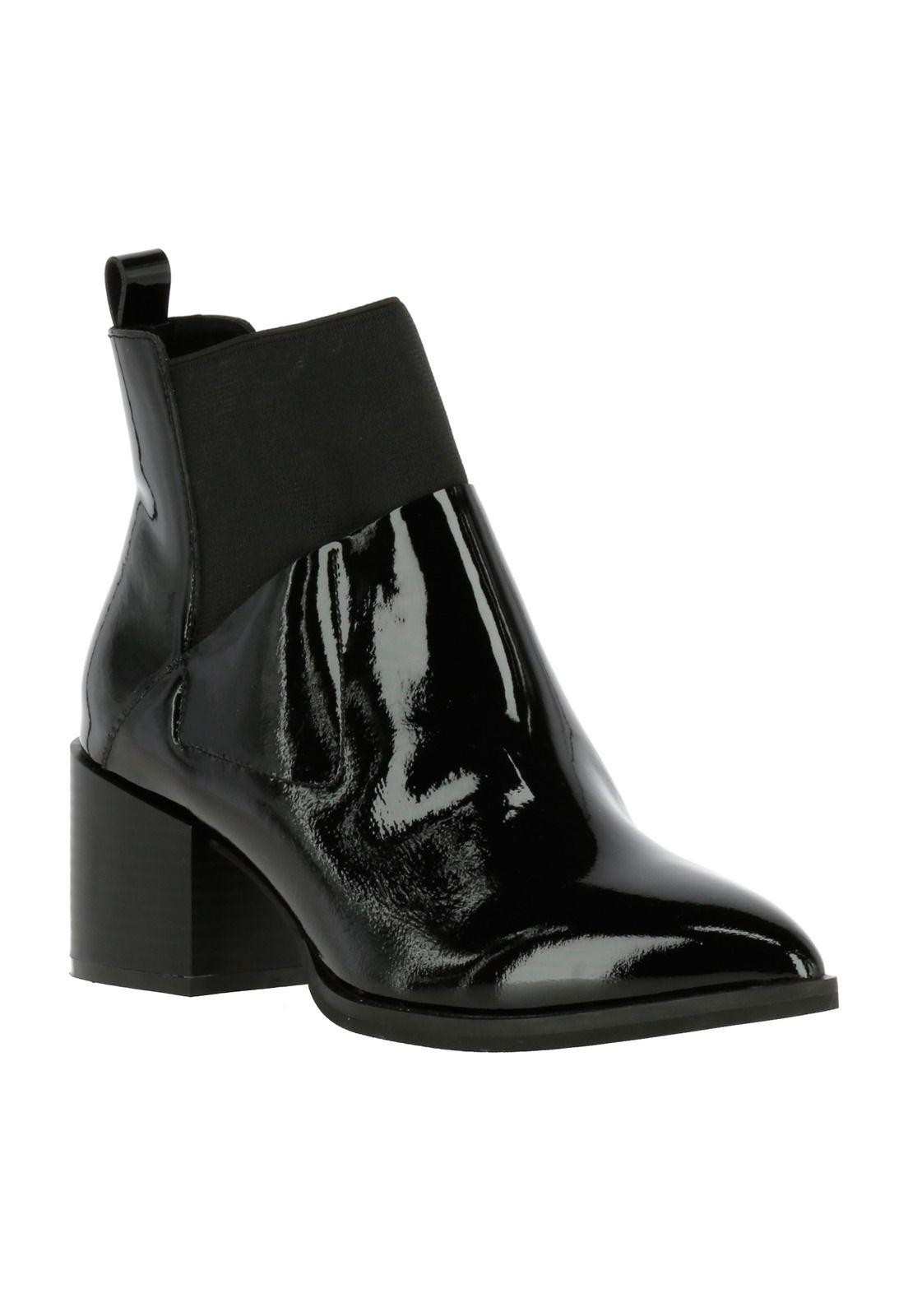 Botin Cuero Mujer Oddy Negro-0