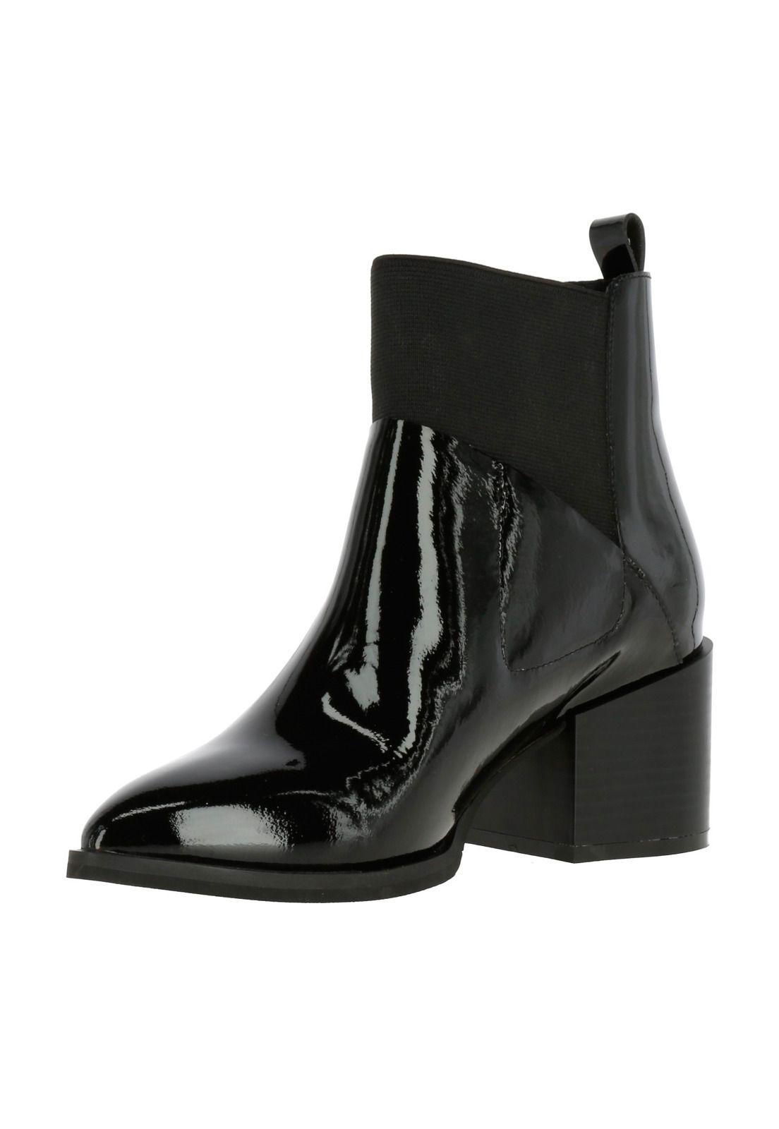 Botin Cuero Mujer Oddy Negro-1
