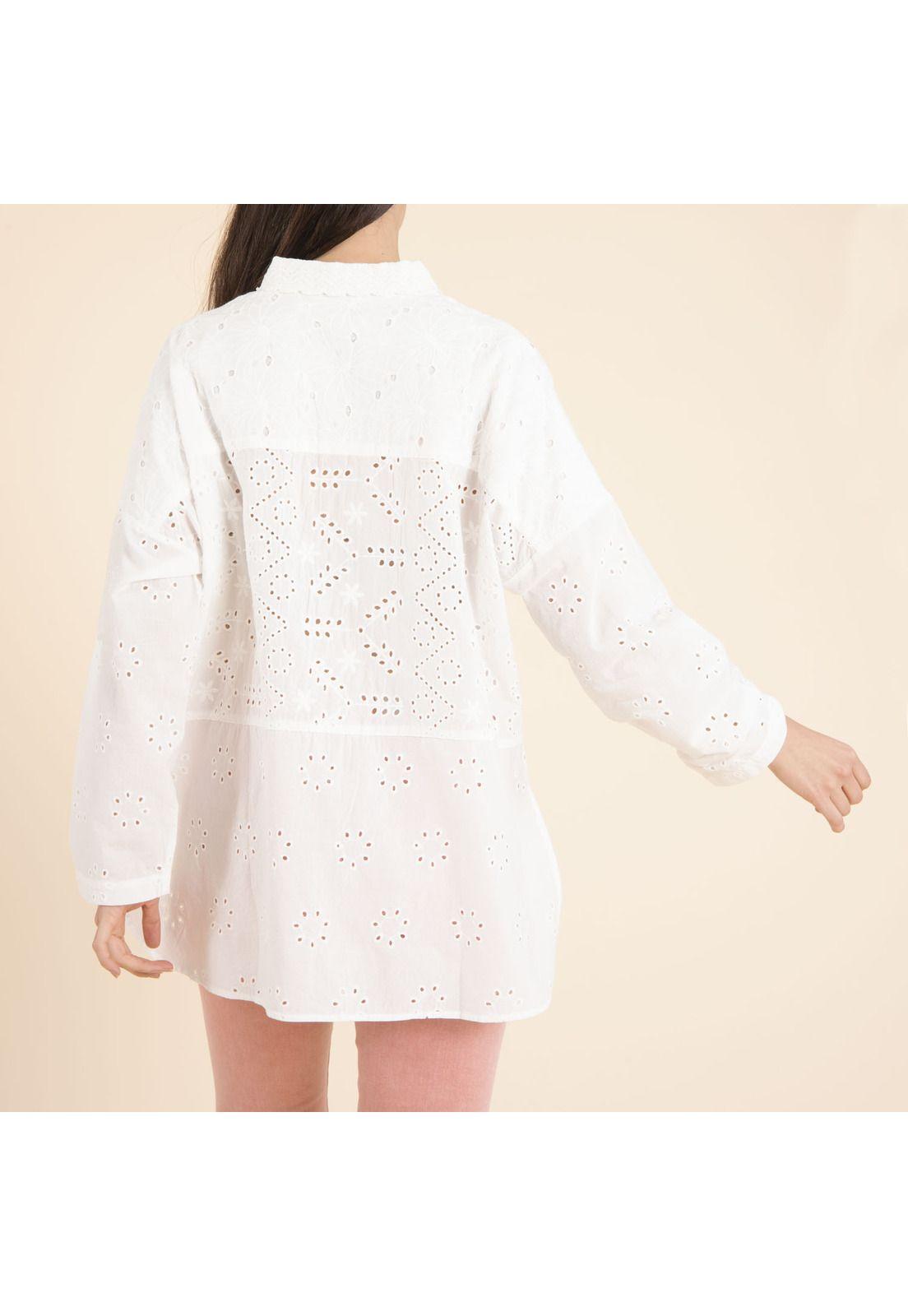 Blusa Algodón Orgánico Mujer Aruba Blanco-4