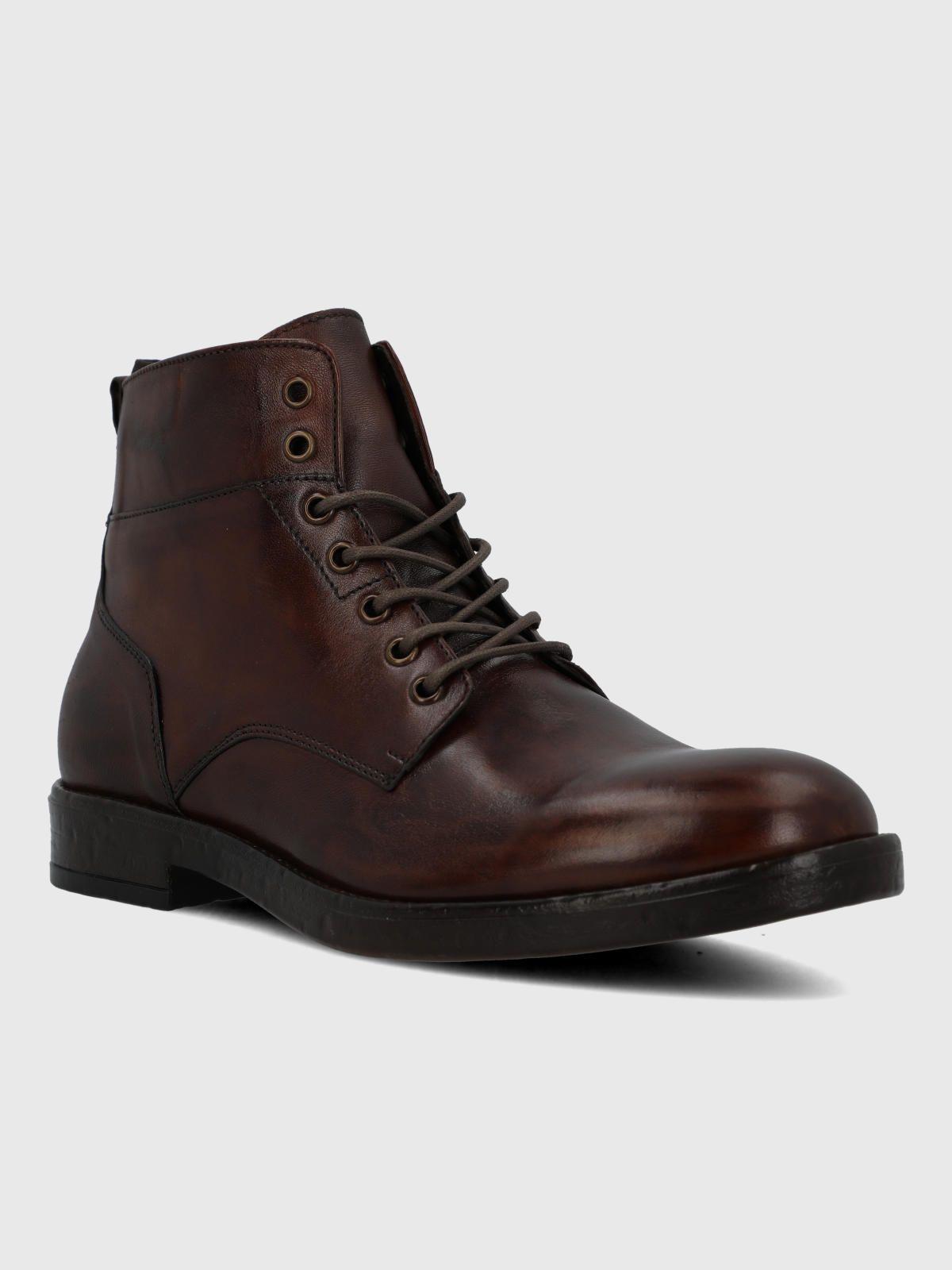 Botin Italiano Cuero Hombre Feffo Café-0