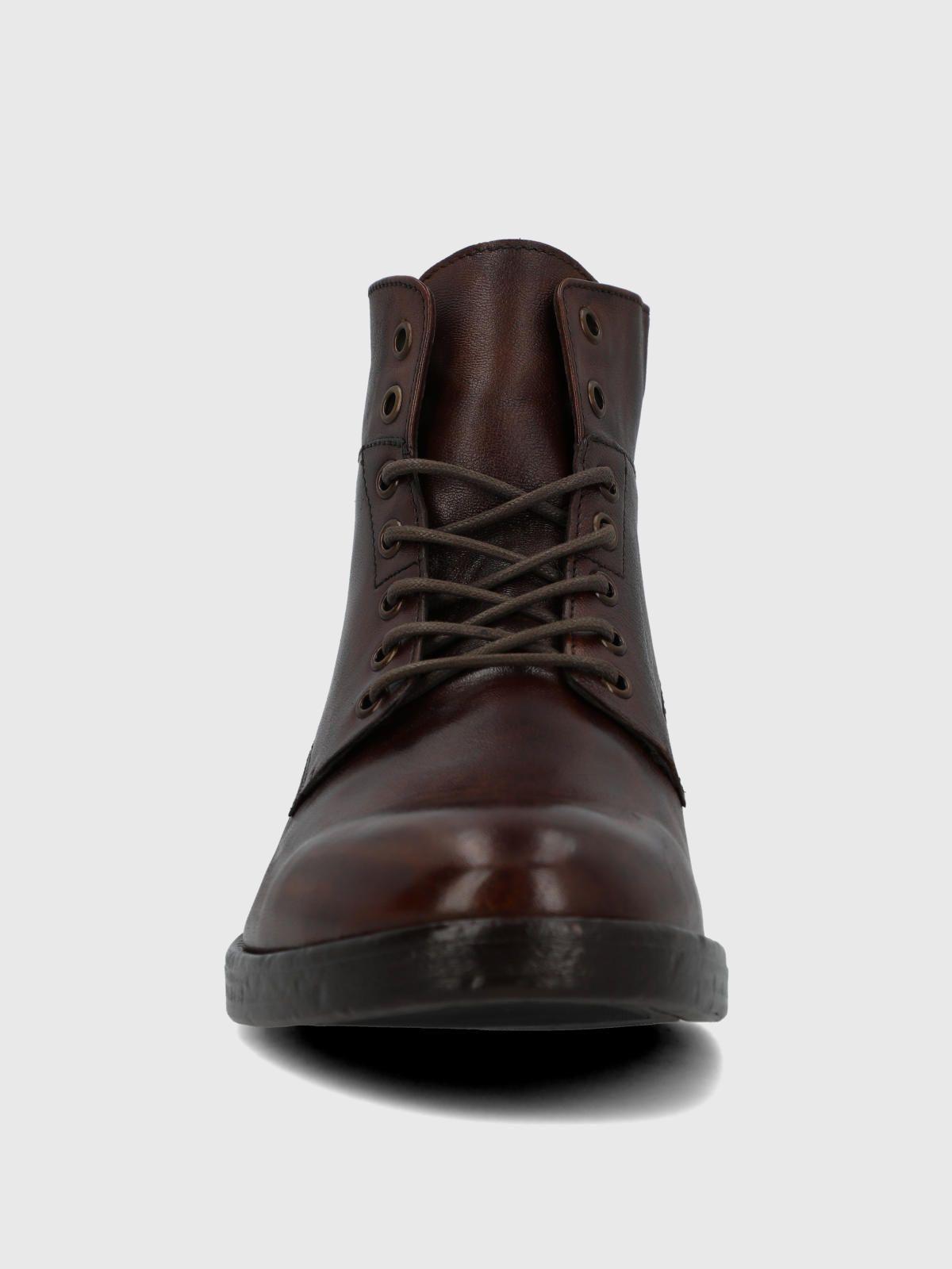 Botin Italiano Cuero Hombre Feffo Café-3