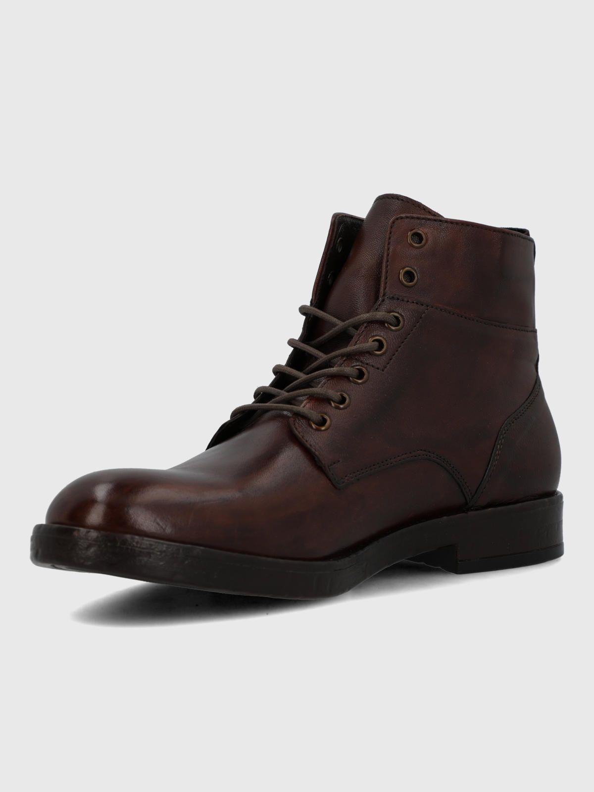 Botin Italiano Cuero Hombre Feffo Café-5