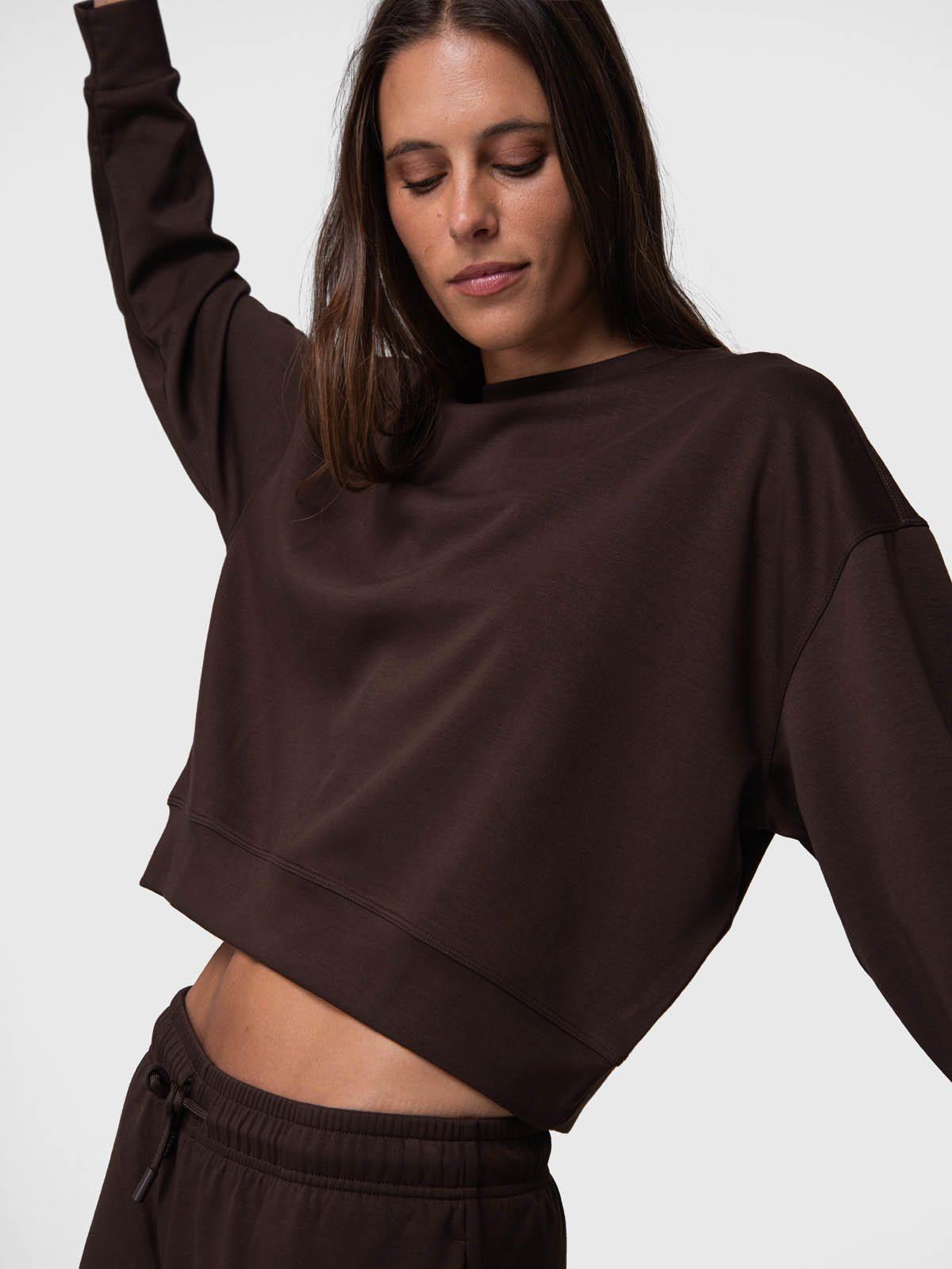 Poleron Mujer Crew Genova Rec Café-0