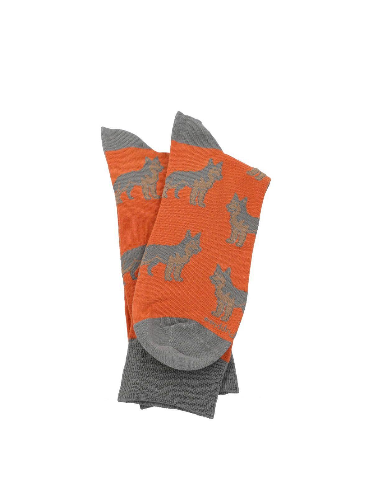 Calcetín Algodón Hombre C Pastor Naranja-2