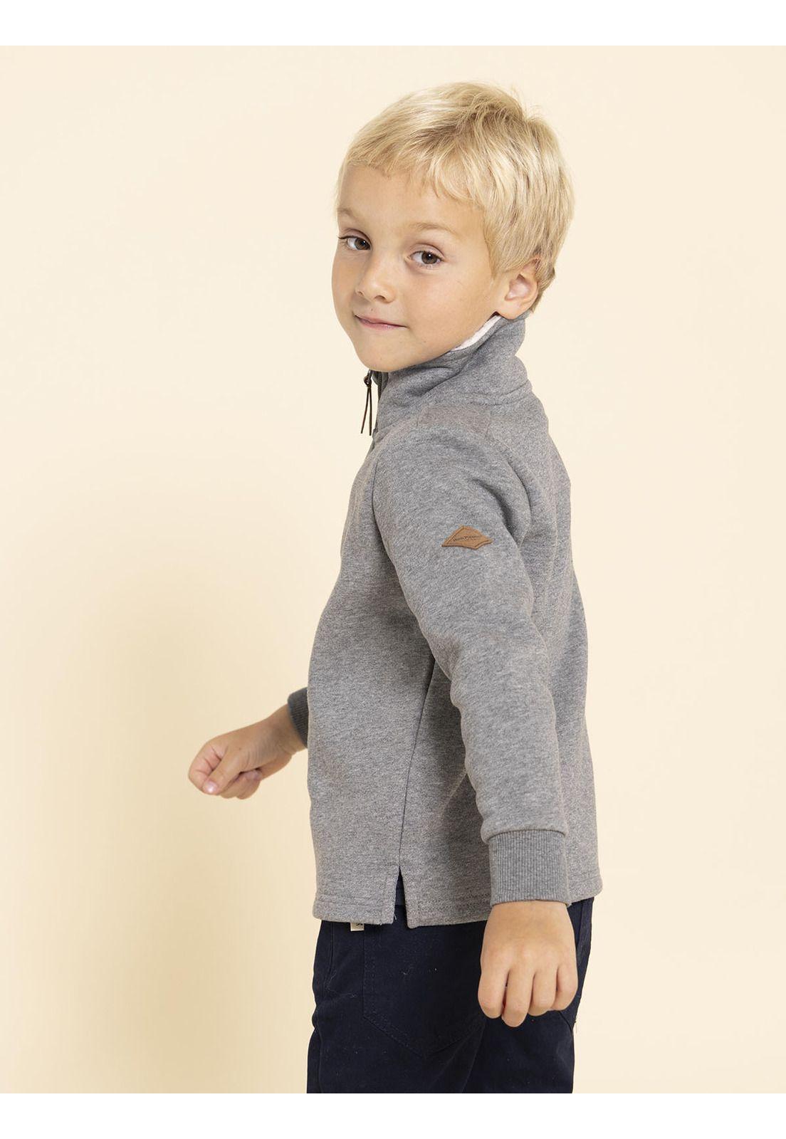 Poleron Row Niño Gris-4
