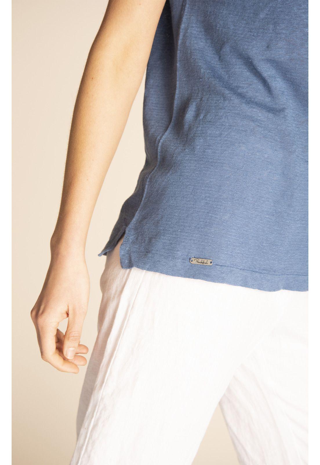 Polera Lino Orgánico Mujer Viena Denim-4