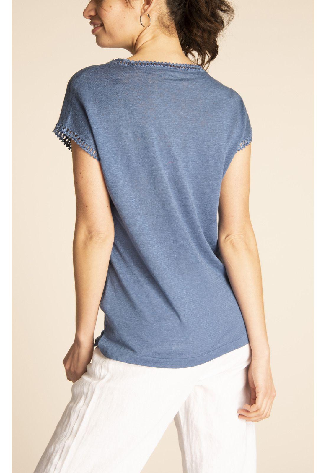 Polera Lino Orgánico Mujer Viena Denim-6