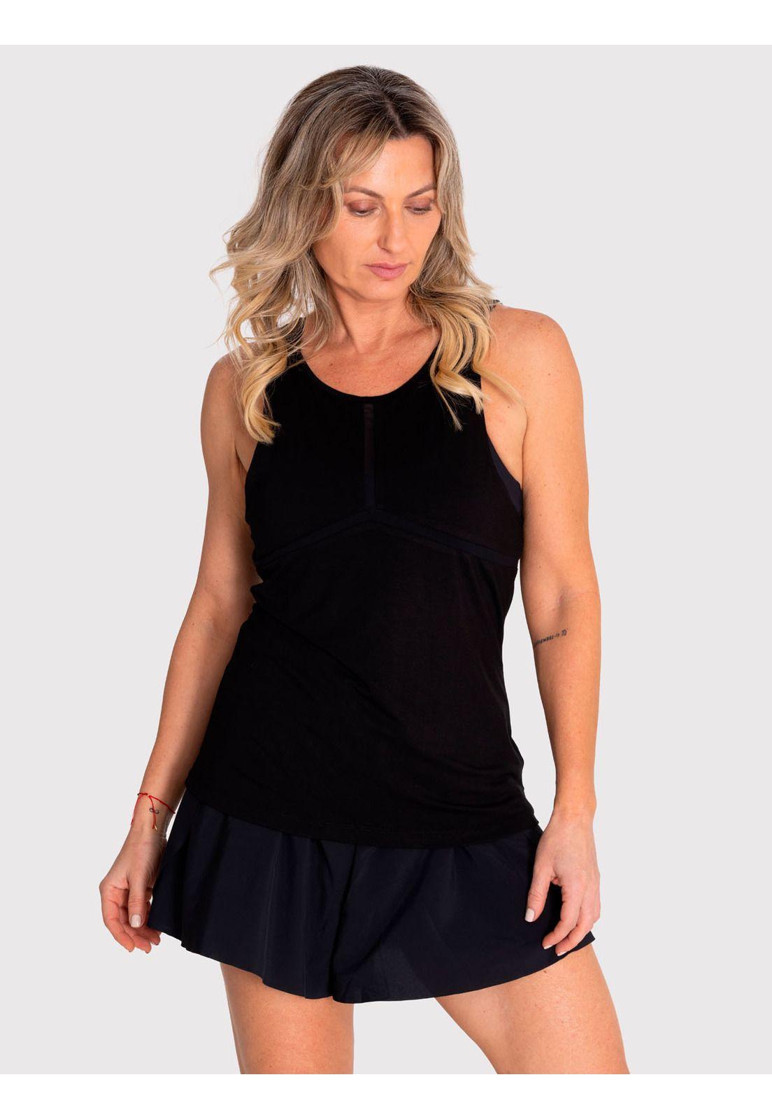 Polera deportiva Mujer Vest Irene Negra-0