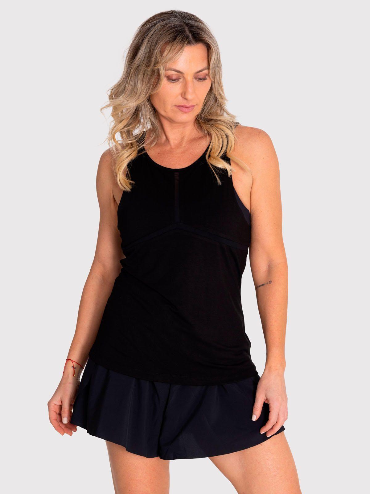 Polera deportiva Mujer Vest Irene Negra-0
