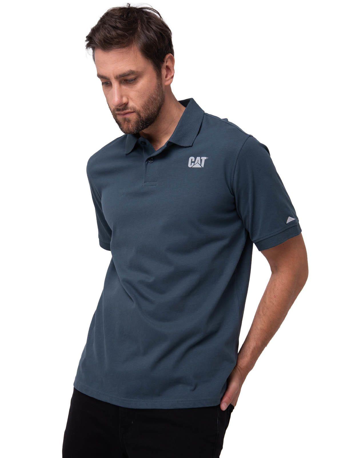 Polera Pique Manga Corta Logo Jersey Azul-0