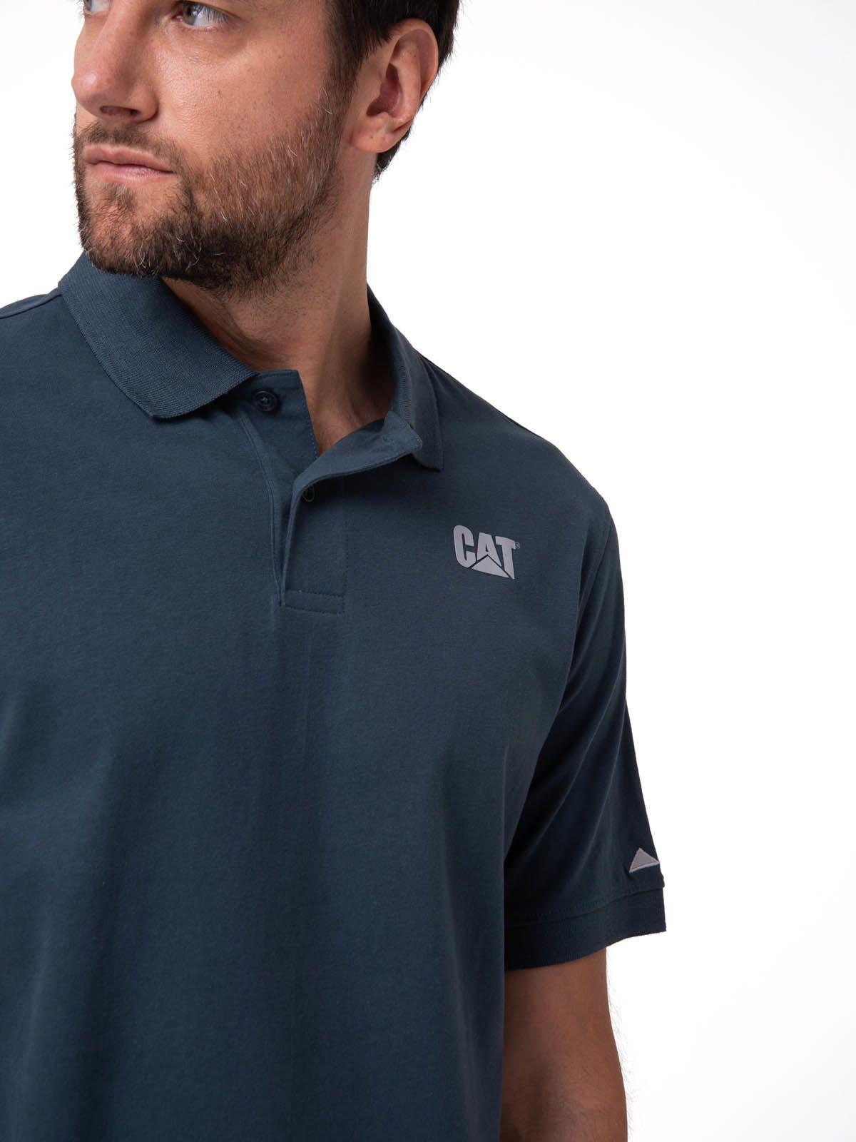 Polera Pique Manga Corta Logo Jersey Azul-3