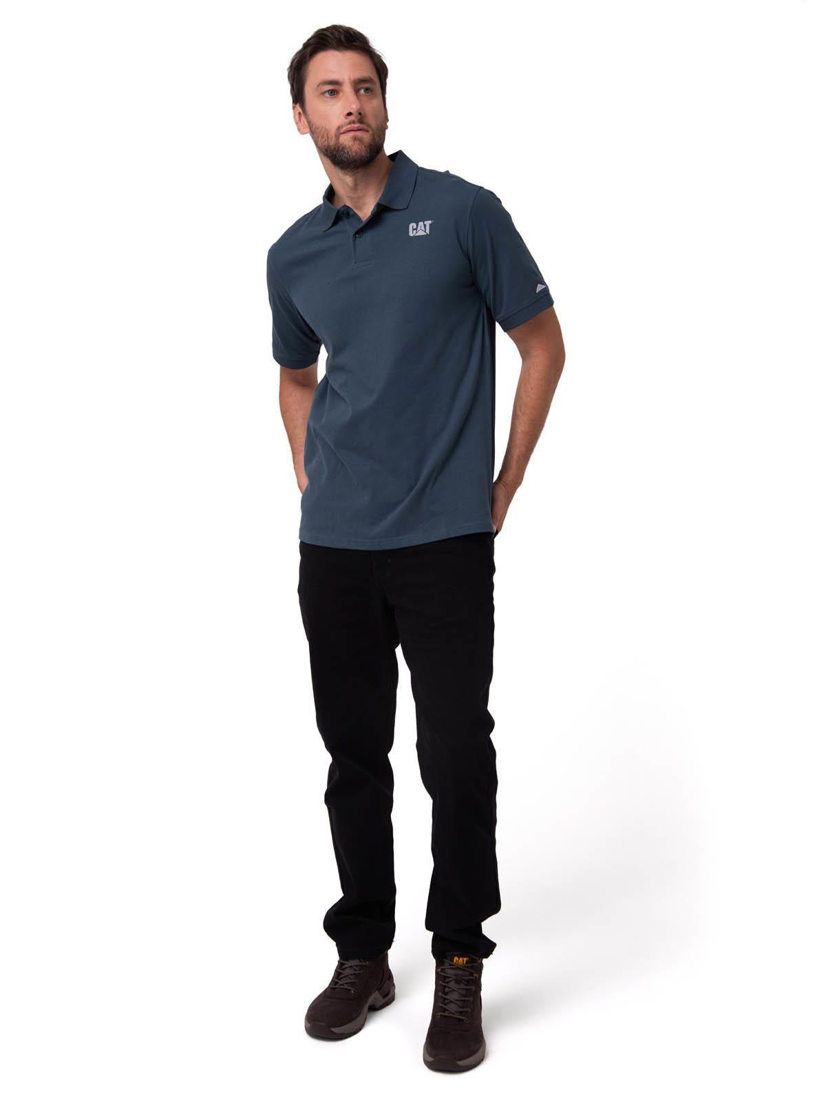 Polera Pique Manga Corta Logo Jersey Azul-4