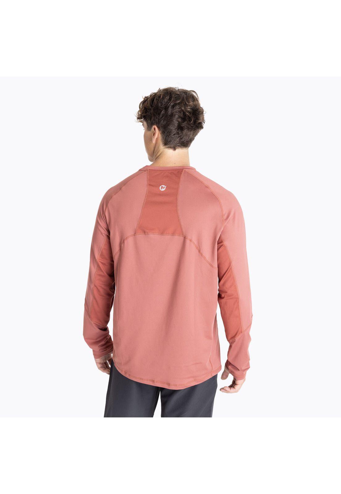 Polera Hombre Long Sleeves Trail Running Rojo-1