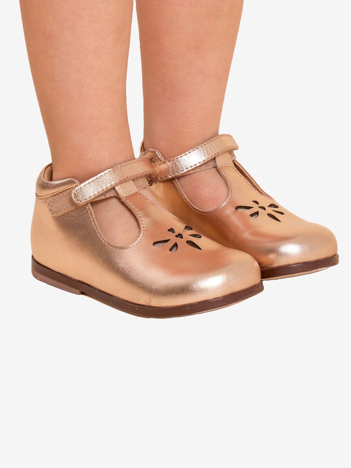 Zapato Cuero Dorado Niña Poppy  (26-29)-0