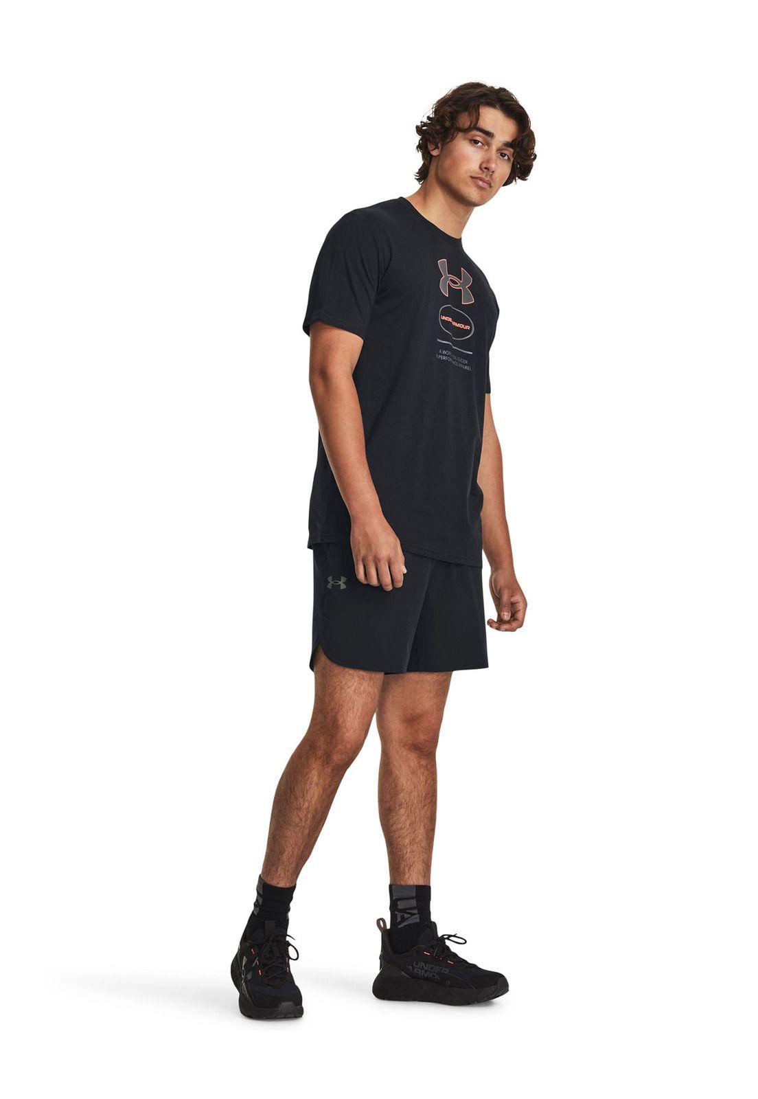 Polera manga corta Gel Stack hombre Negro-5