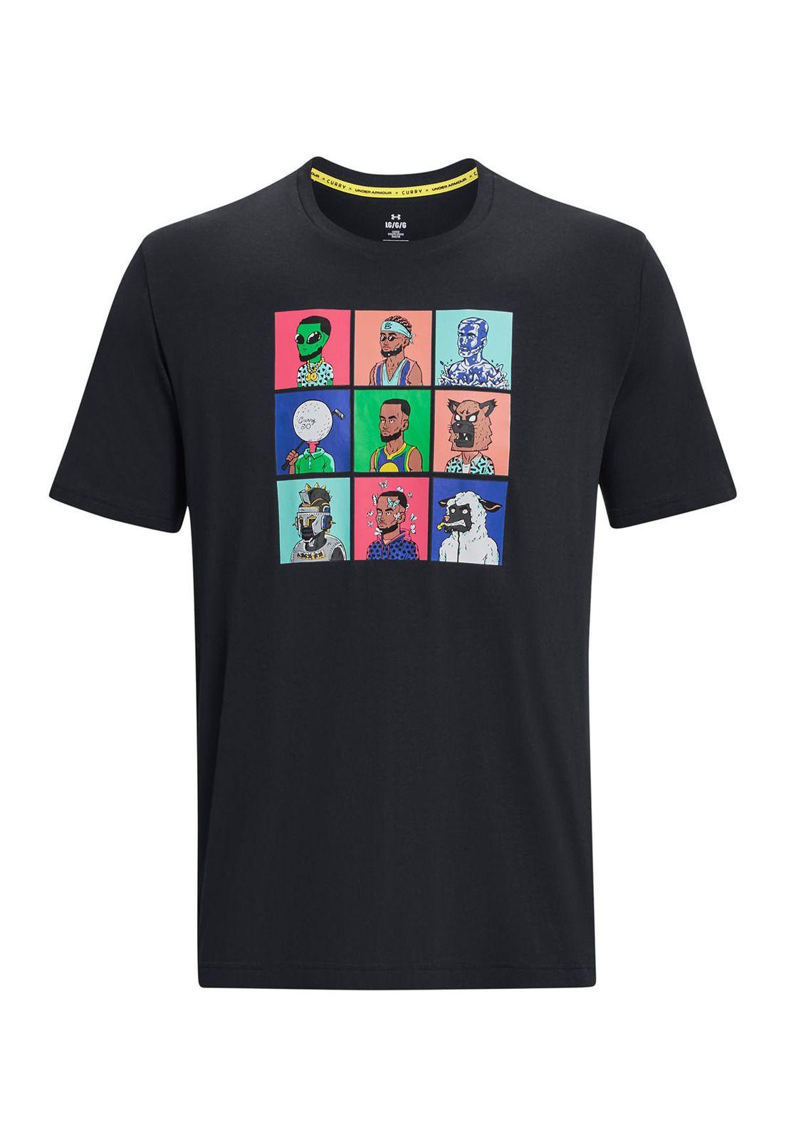 Polera manga corta Curry NFT hombre Negro-0