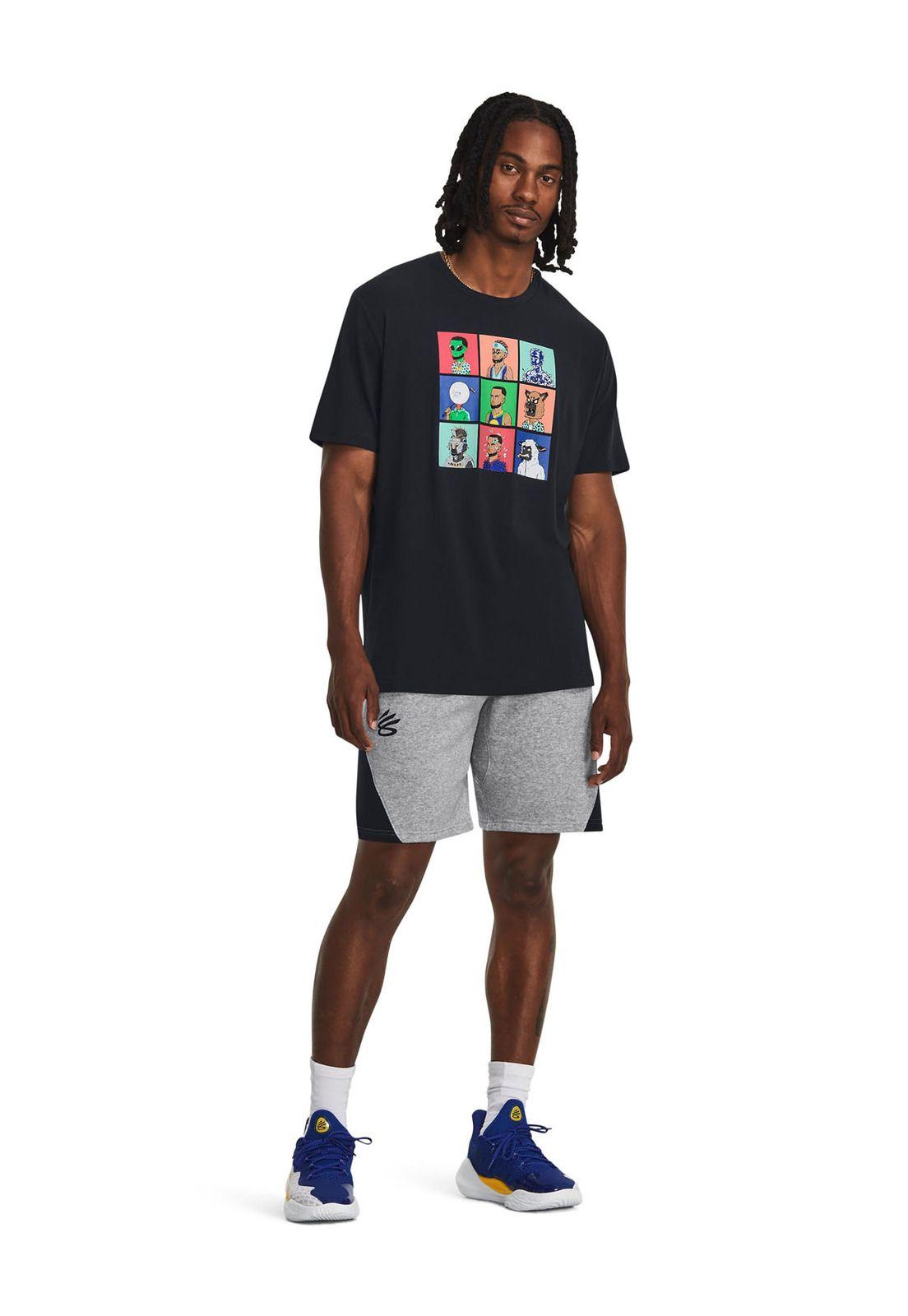 Polera manga corta Curry NFT hombre Negro-5