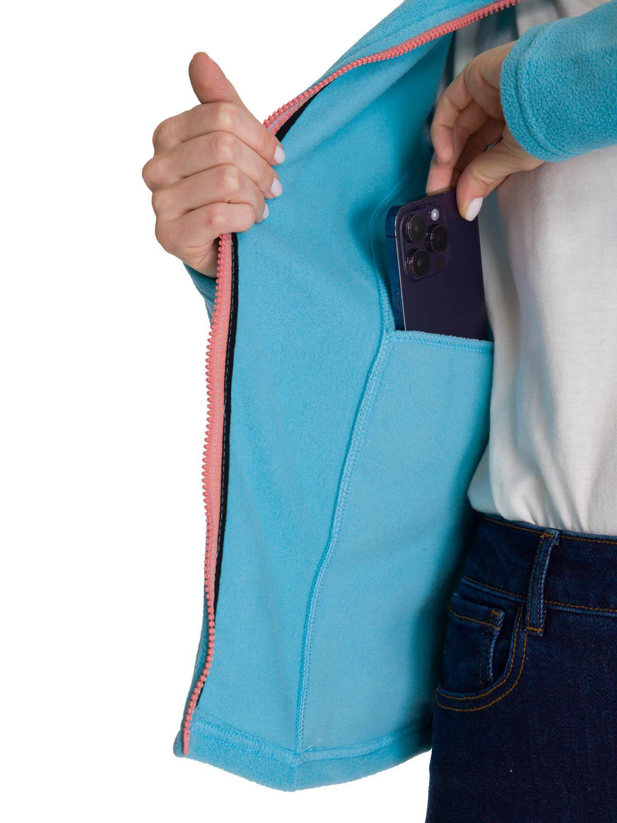 Polar Microfleece Full Zip Mujer Celeste-5