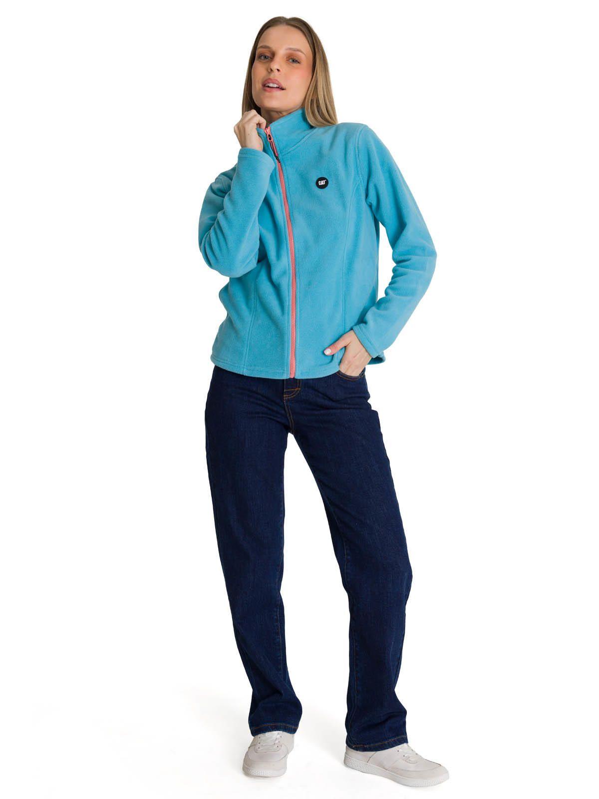 Polar Microfleece Full Zip Mujer Celeste-6