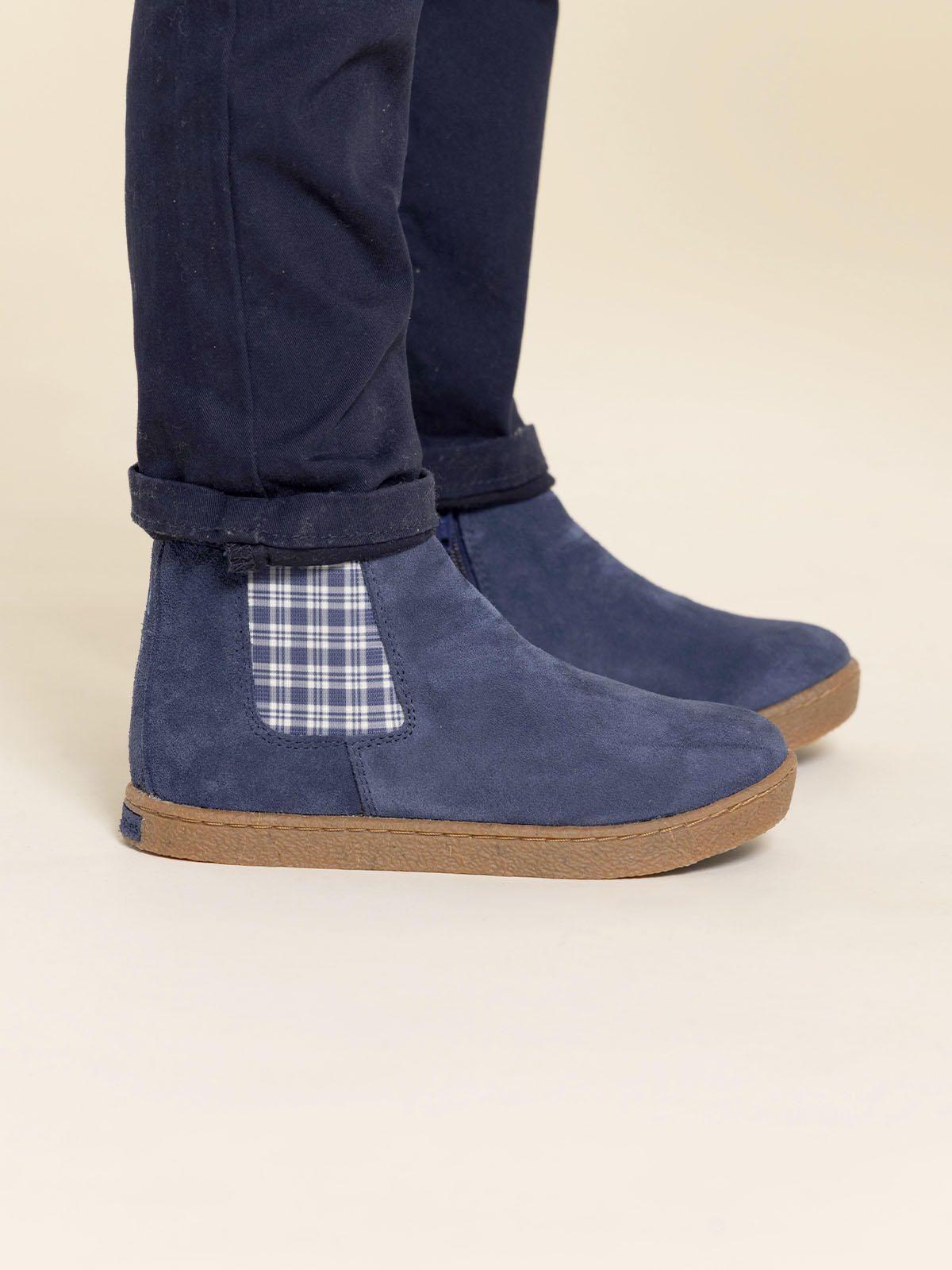 Botin Cuero Piombino Niño Azul-1