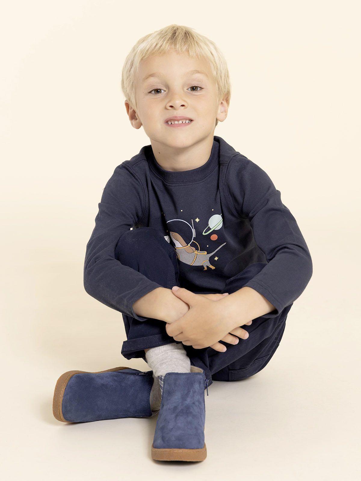 Botin Cuero Piombino Niño Azul-3