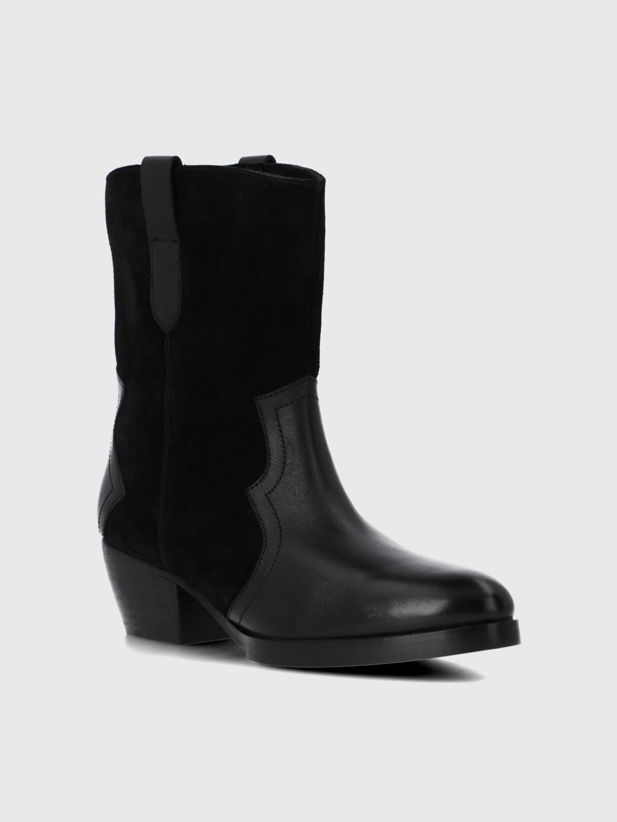 Bota Cuero Mujer Denvera Negra-0