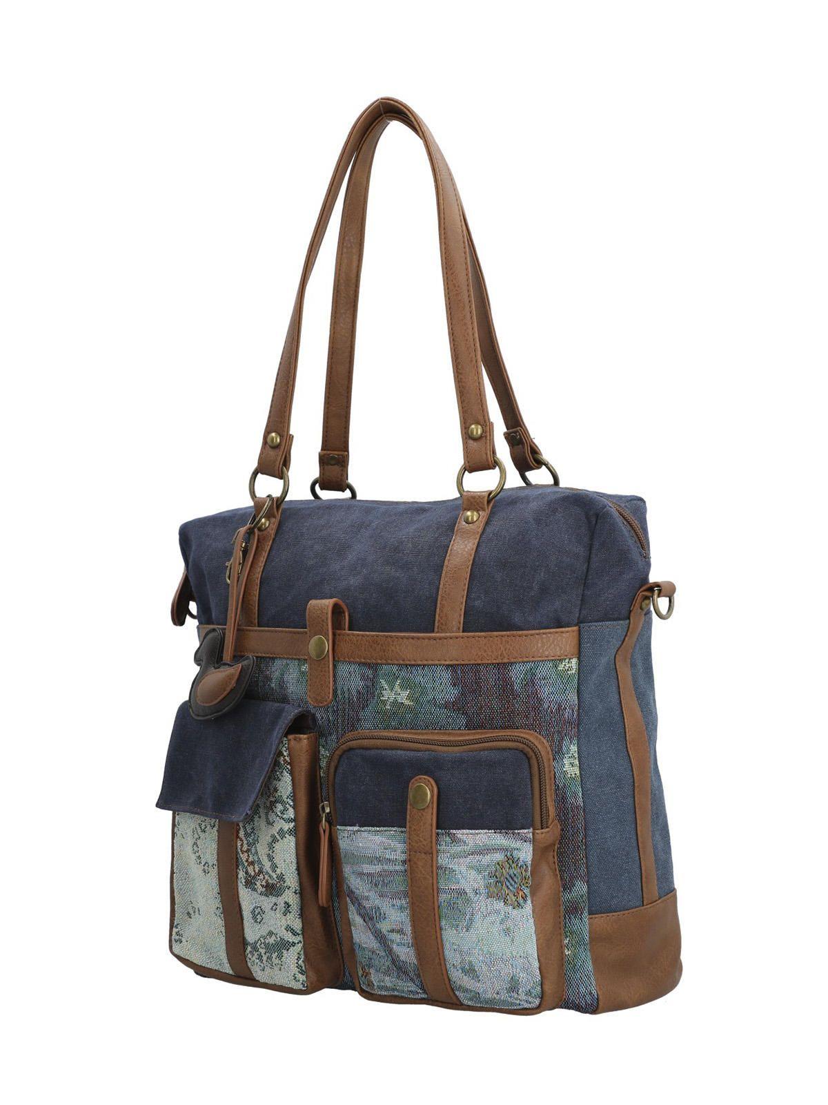 Cartera Textil Mujer Atzi Bag Azul-1