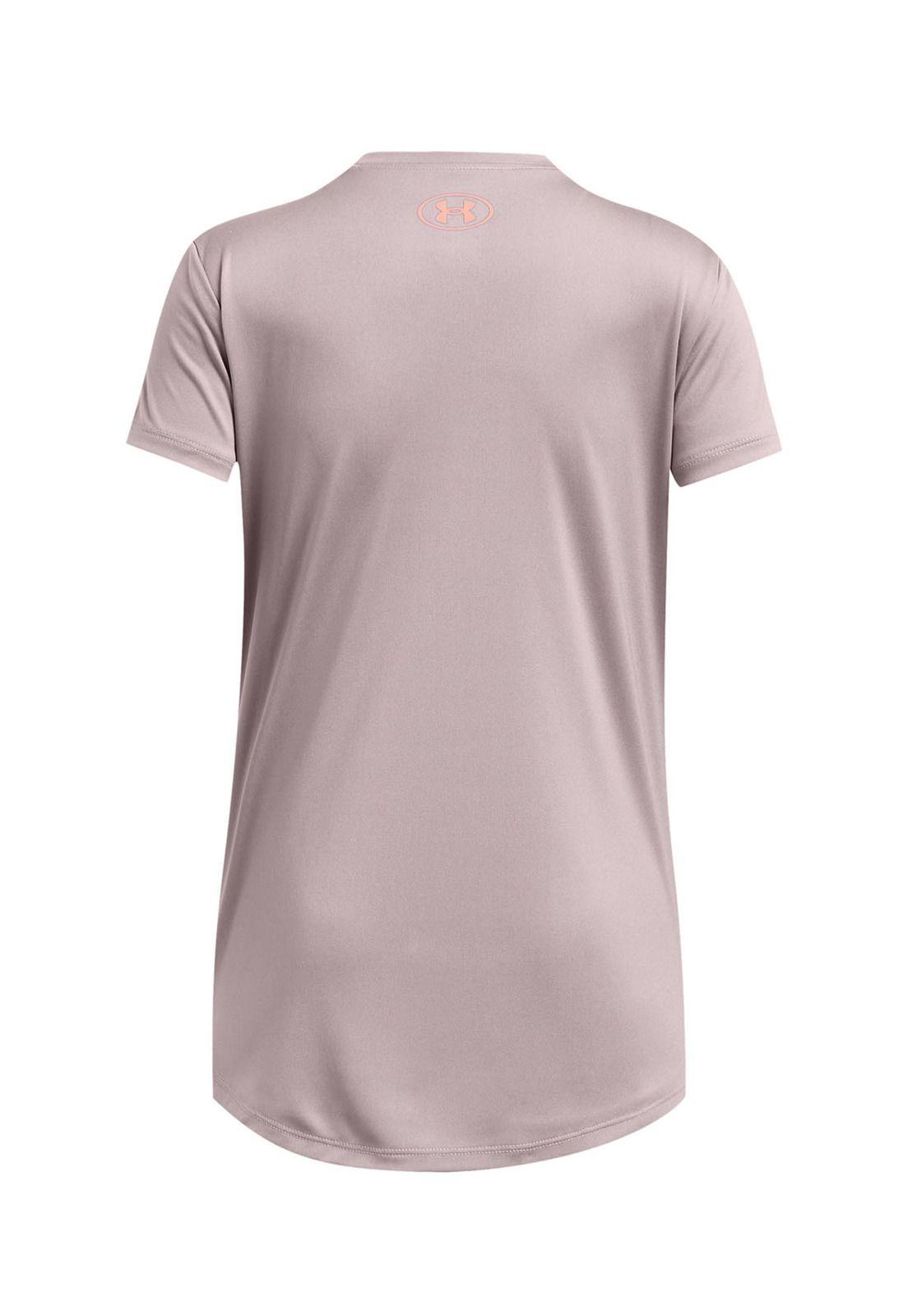 Polera manga corta UA Tech para niña Gris-1