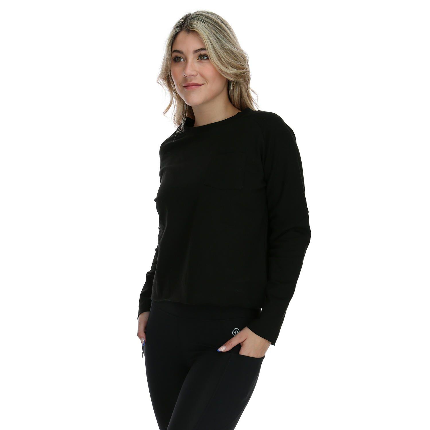 Poleron Mujer Croacia Crew Neck Sw Negro-1