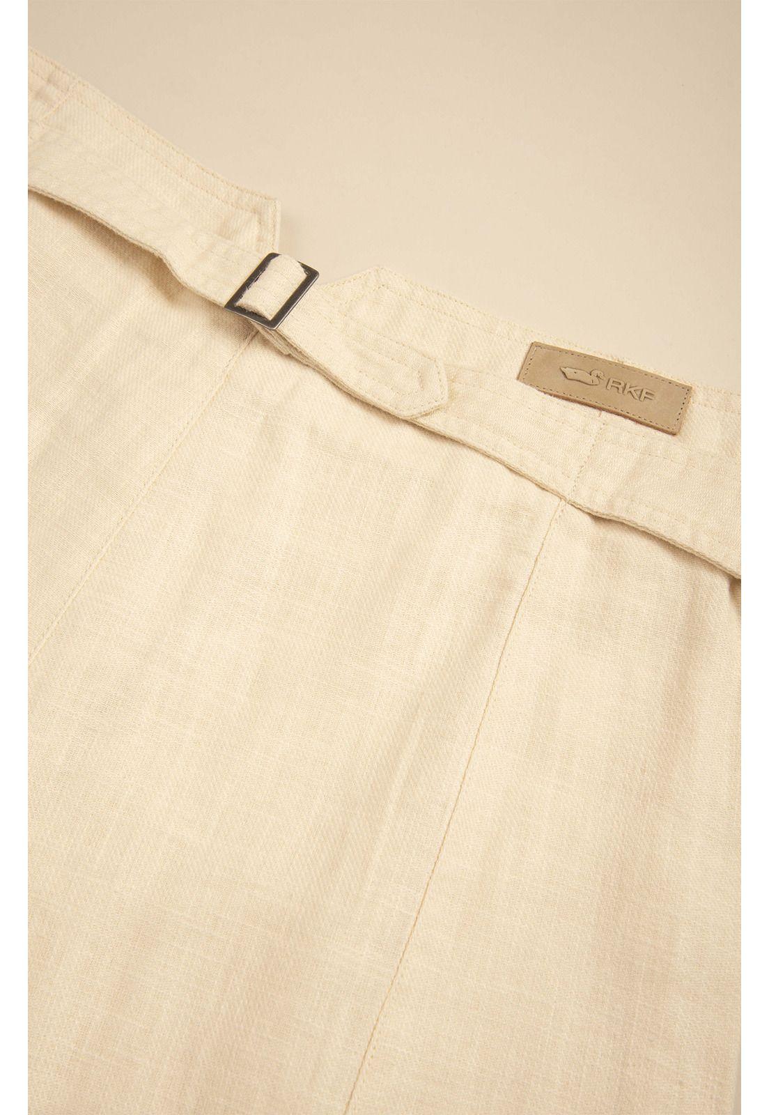 Pantalón Lino Orgánico Mujer Vascalin Blanco-1