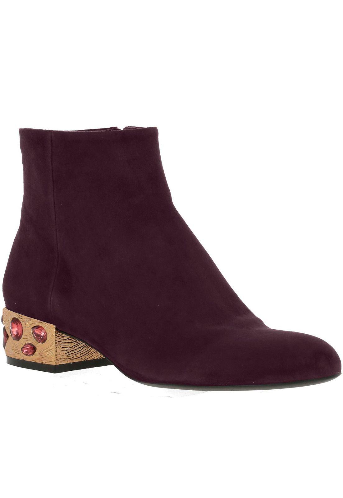 Botin Mujer Cuero Ferla Burdeo-0