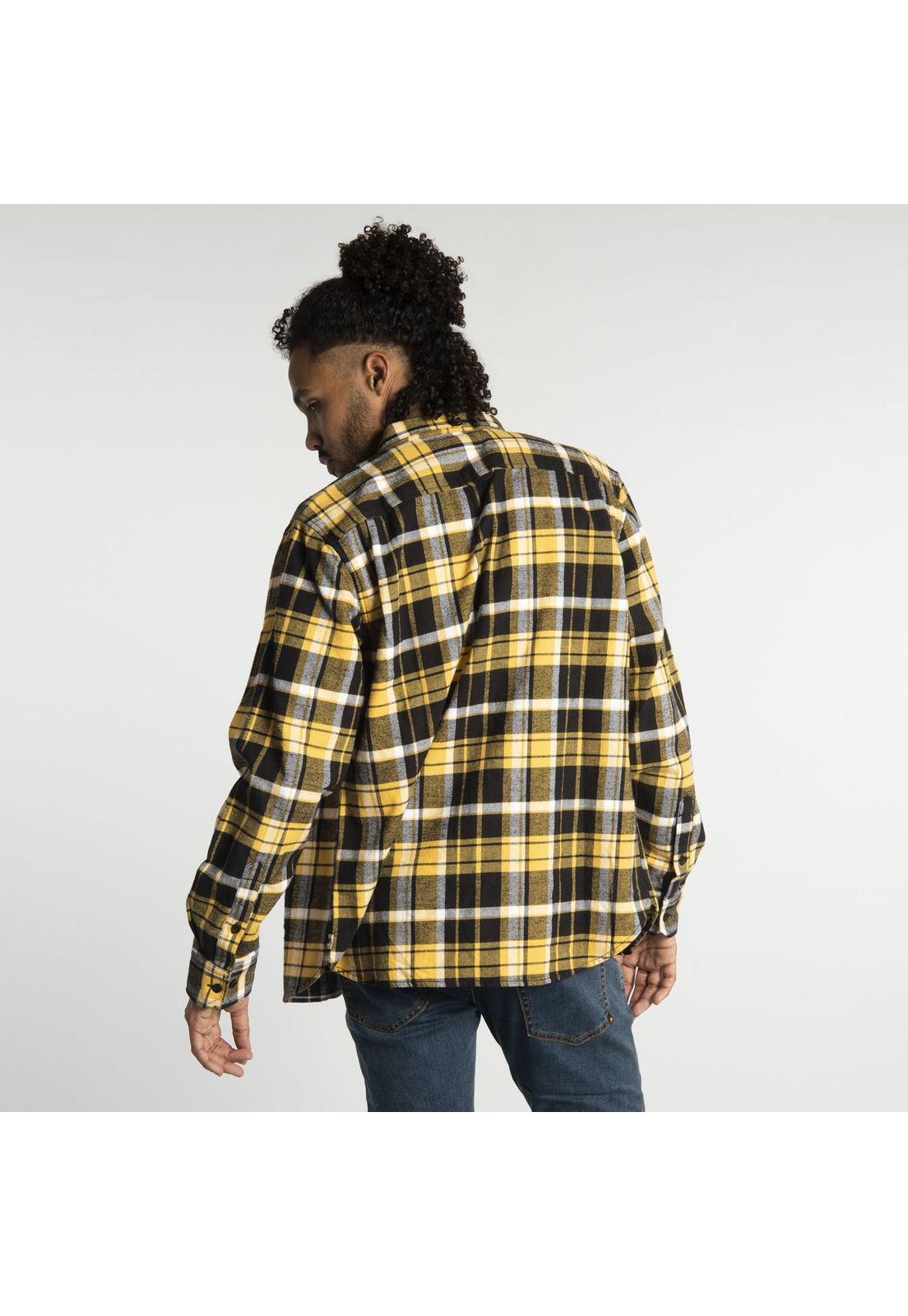 Camisa Hombre Fdtn Flannel Ls Shir Negro-2