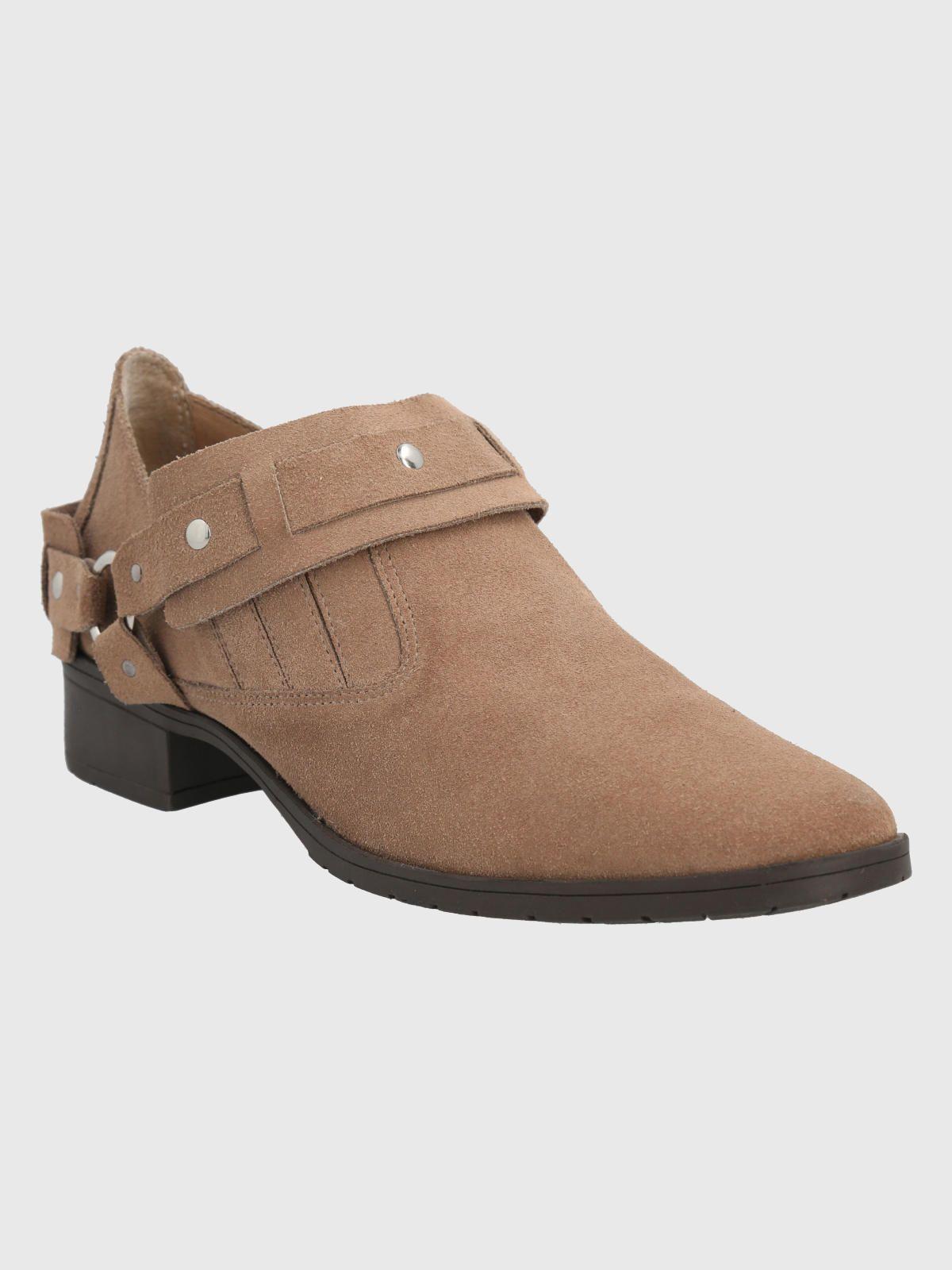 Botín Cuero Taupe Mujer Malga -0