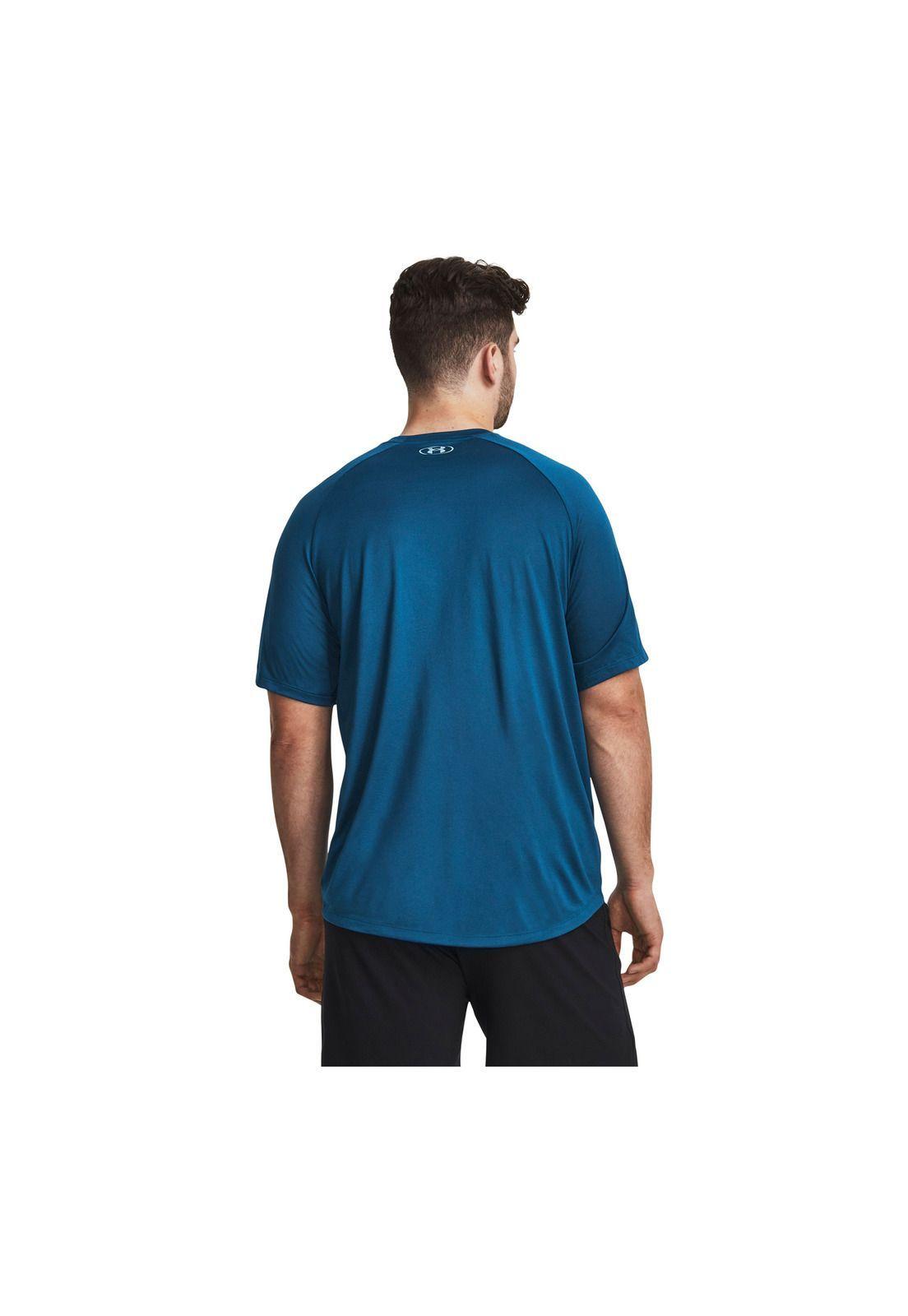 Polera manga corta UA Tech hombre Azul-4
