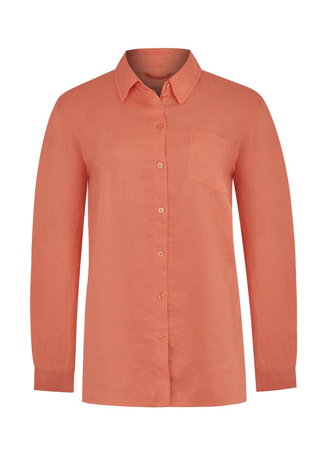 Blusa Lino Orgánico Naranja Lirio Mujer -0