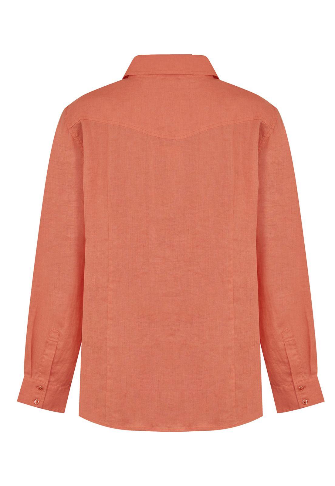 Blusa Lino Orgánico Naranja Lirio Mujer -1